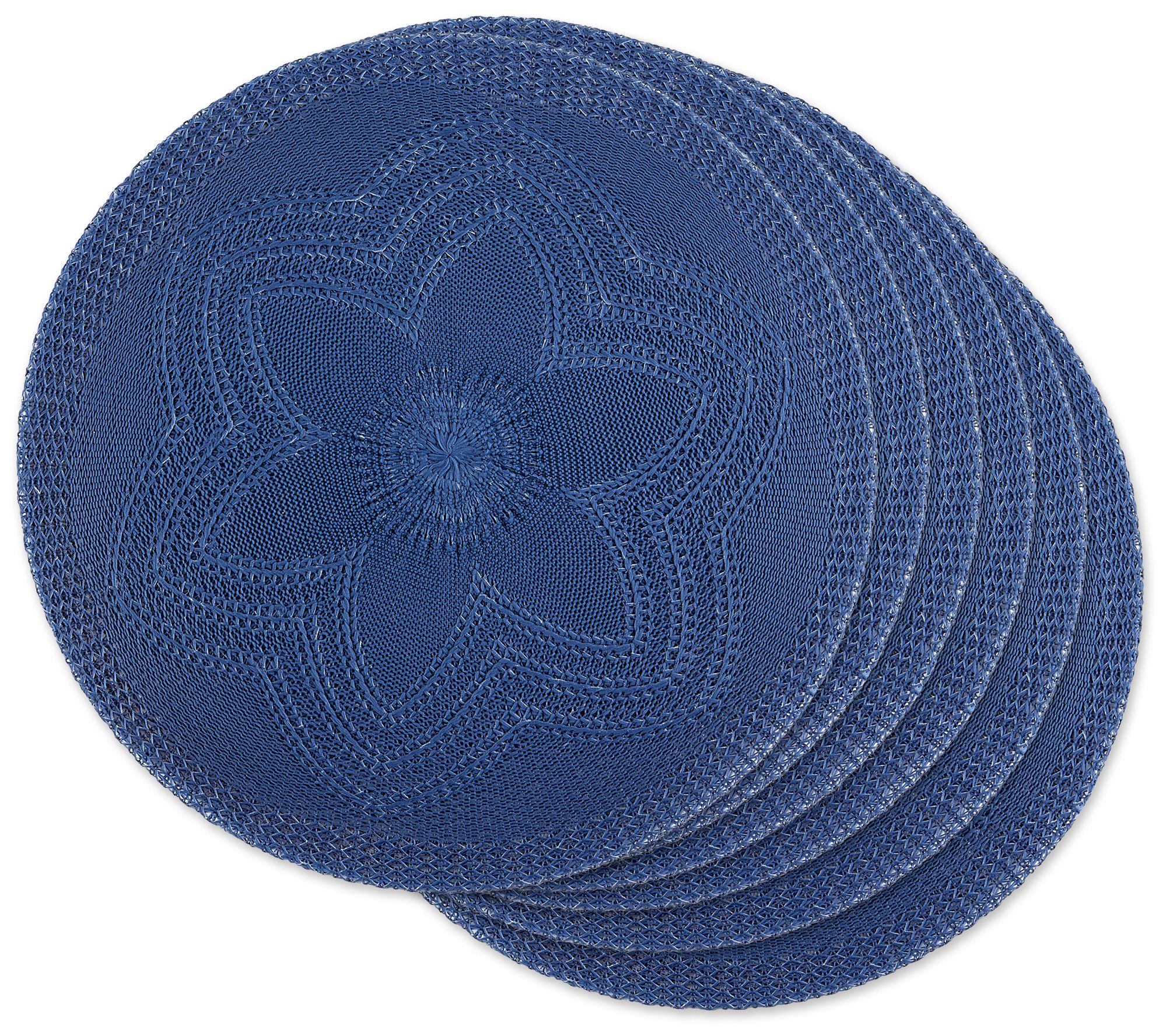 Design Imports Set of 6 Floral Woven Round Placemat