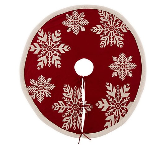 Glitzhome Snowflake Desgin Acrylic Christmas Tree Skirt