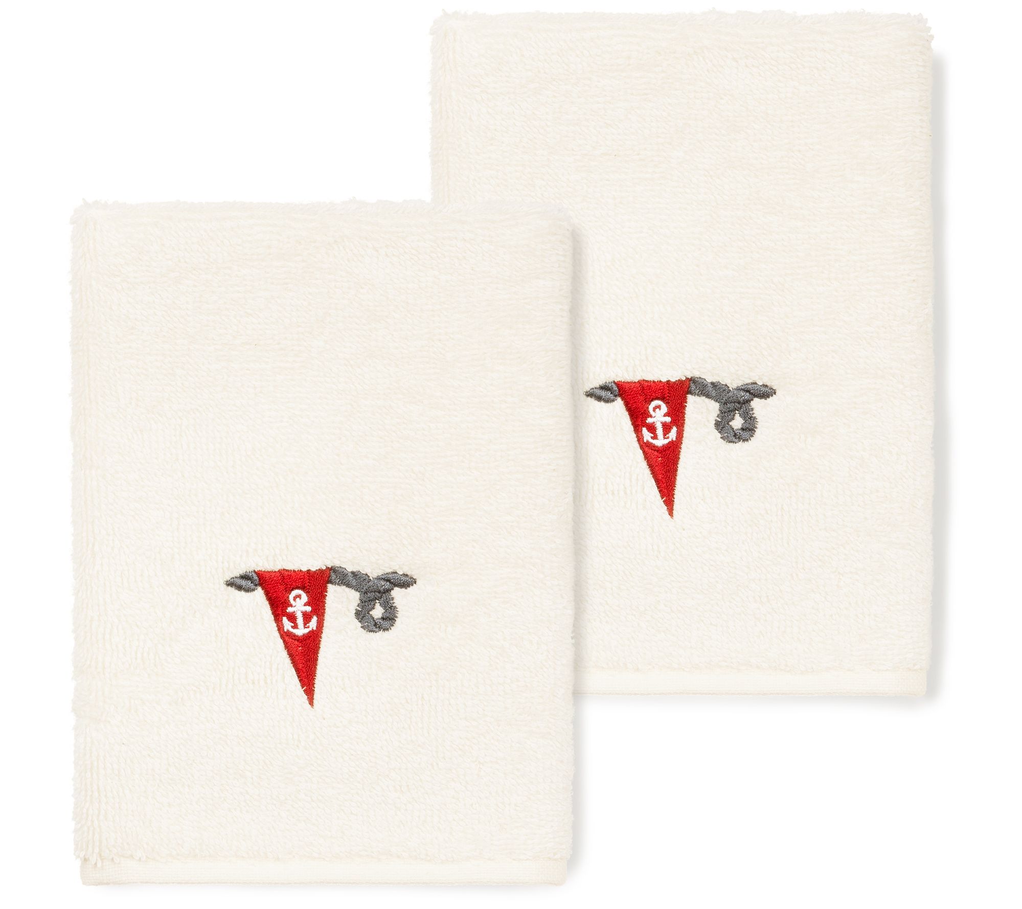 Linum Home Textiles Ethan 2PC Embellished Washcloth Set