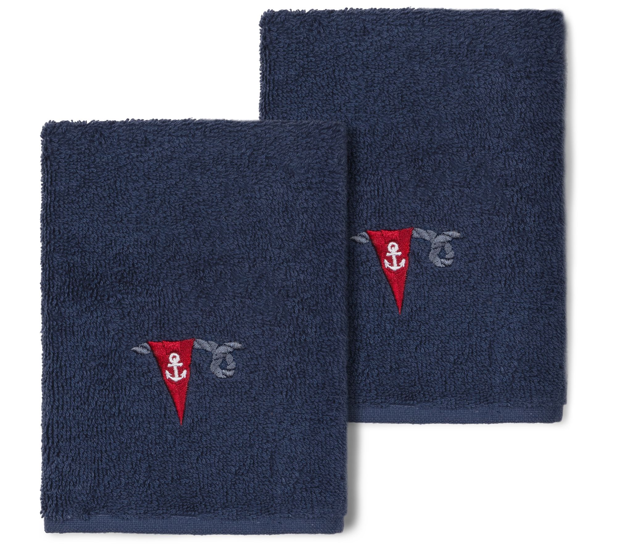 Linum Home Textiles Ethan 2PC Embellished Washcloth Set