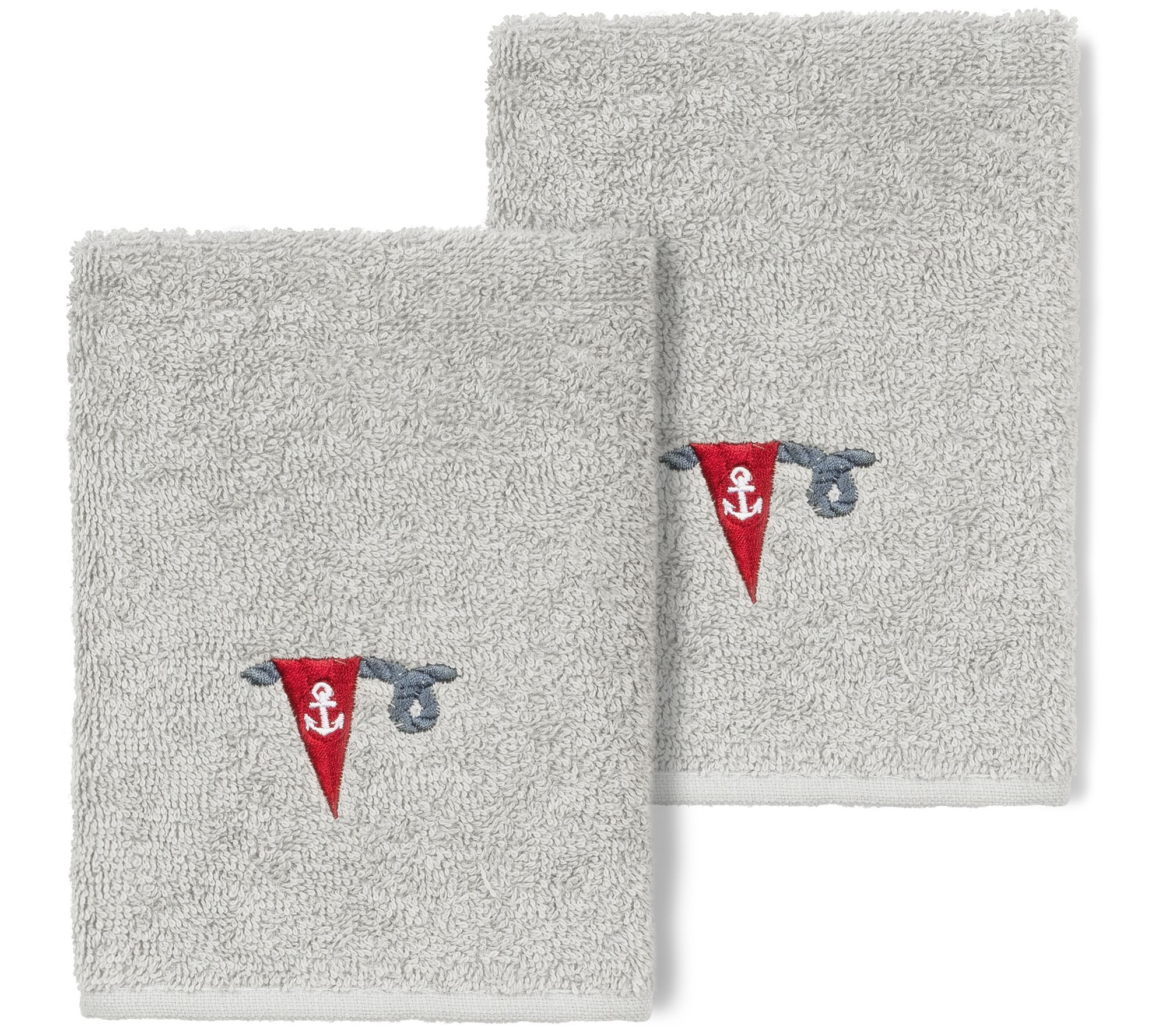 Linum Home Textiles Ethan 2PC Embellished Washcloth Set