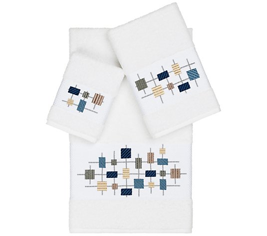 Linum Home Textiles Khloe 3PC Embellished TowelSet