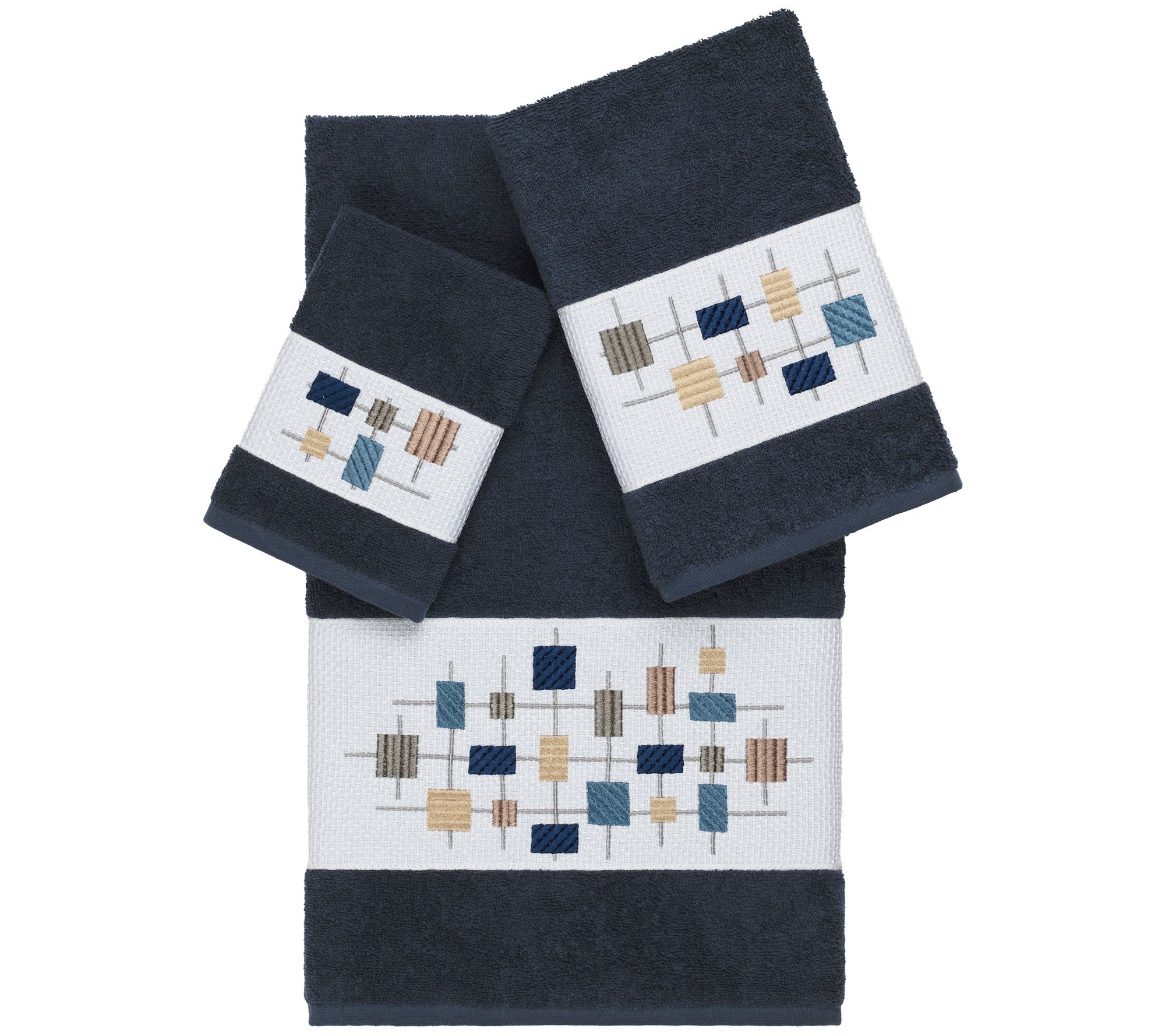 Linum Home Textiles Khloe 3PC Embellished TowelSet