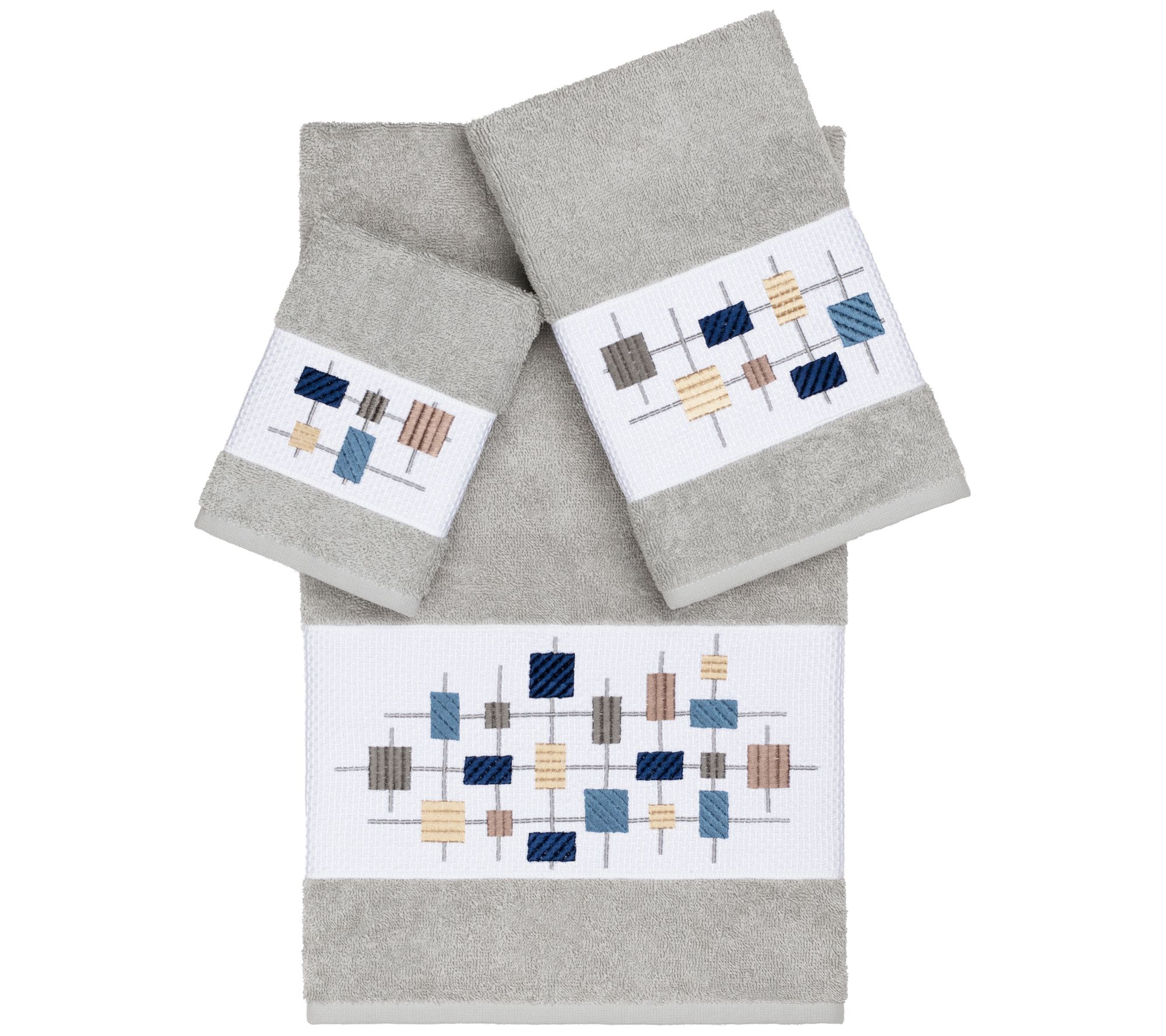 Linum Home Textiles Khloe 3PC Embellished TowelSet