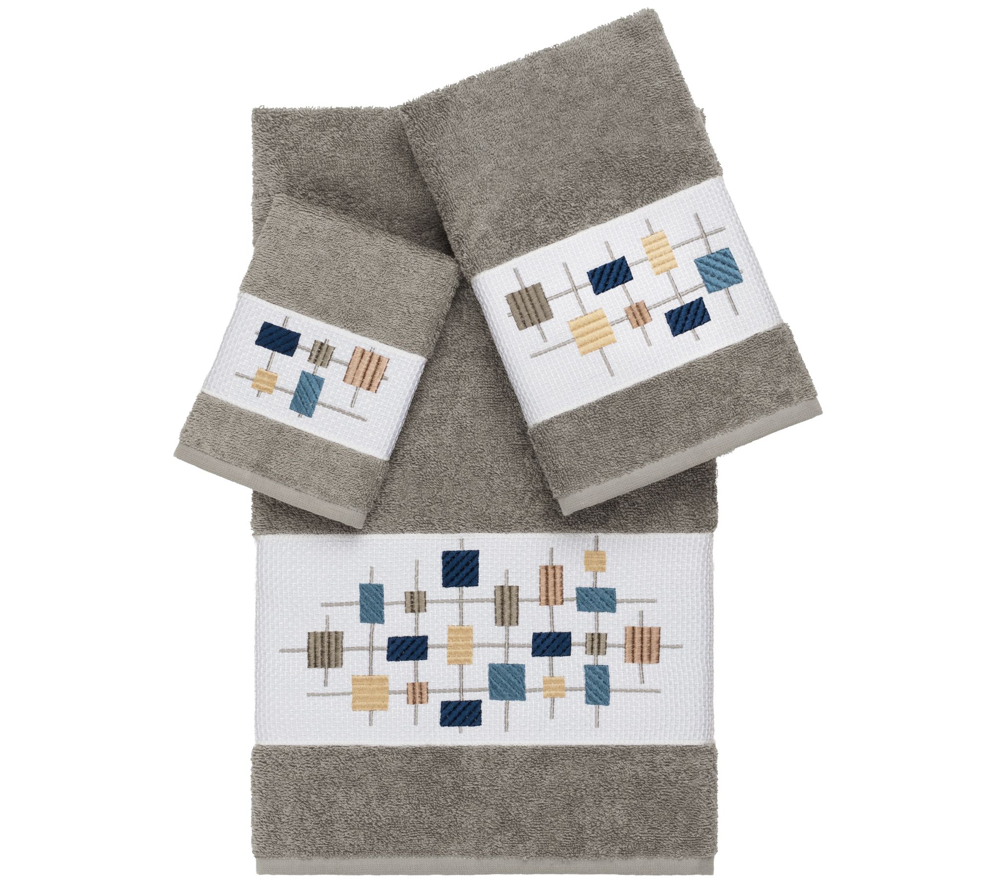 Linum Home Textiles Khloe 3PC Embellished TowelSet