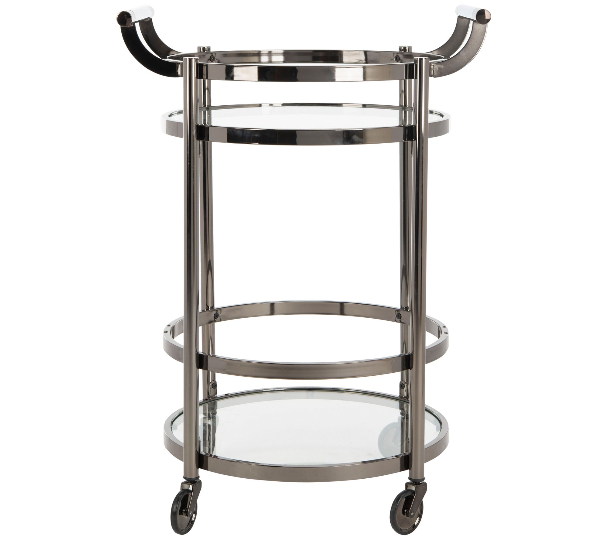 Luxe Rachel Zoe 3-Tier Brass Bar Cart with Glass Shelves - QVC.com