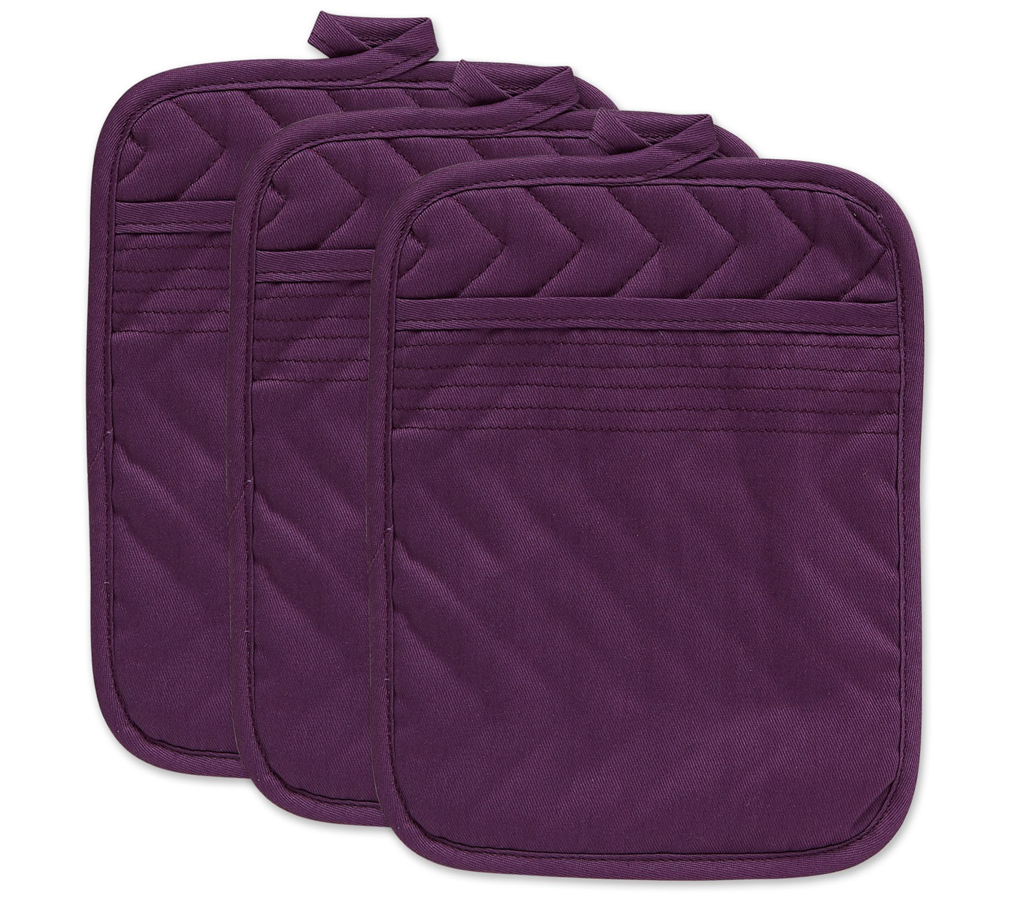 Design Imports Set of 3 Quilted Potholders