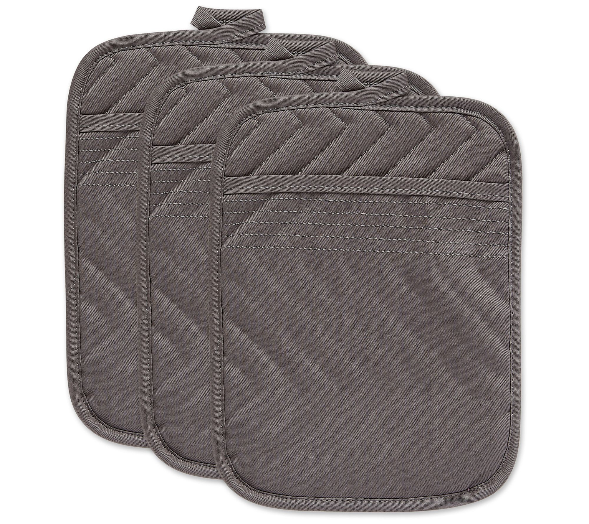 Design Imports Set of 3 Quilted Potholders