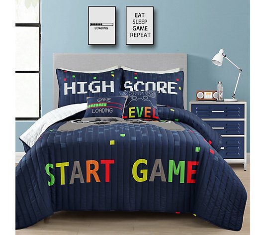 Video Games 5Pc Full/Queen Quilt Set by Lush Decor