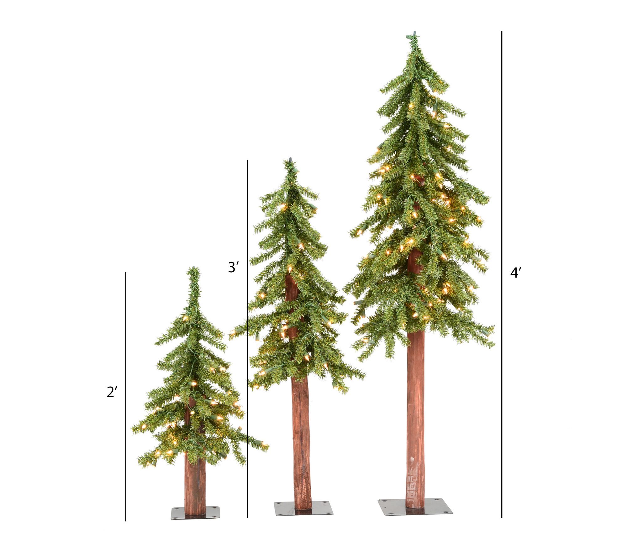 Vickerman Natural Alpine Artificial Christmas Tree Set WW