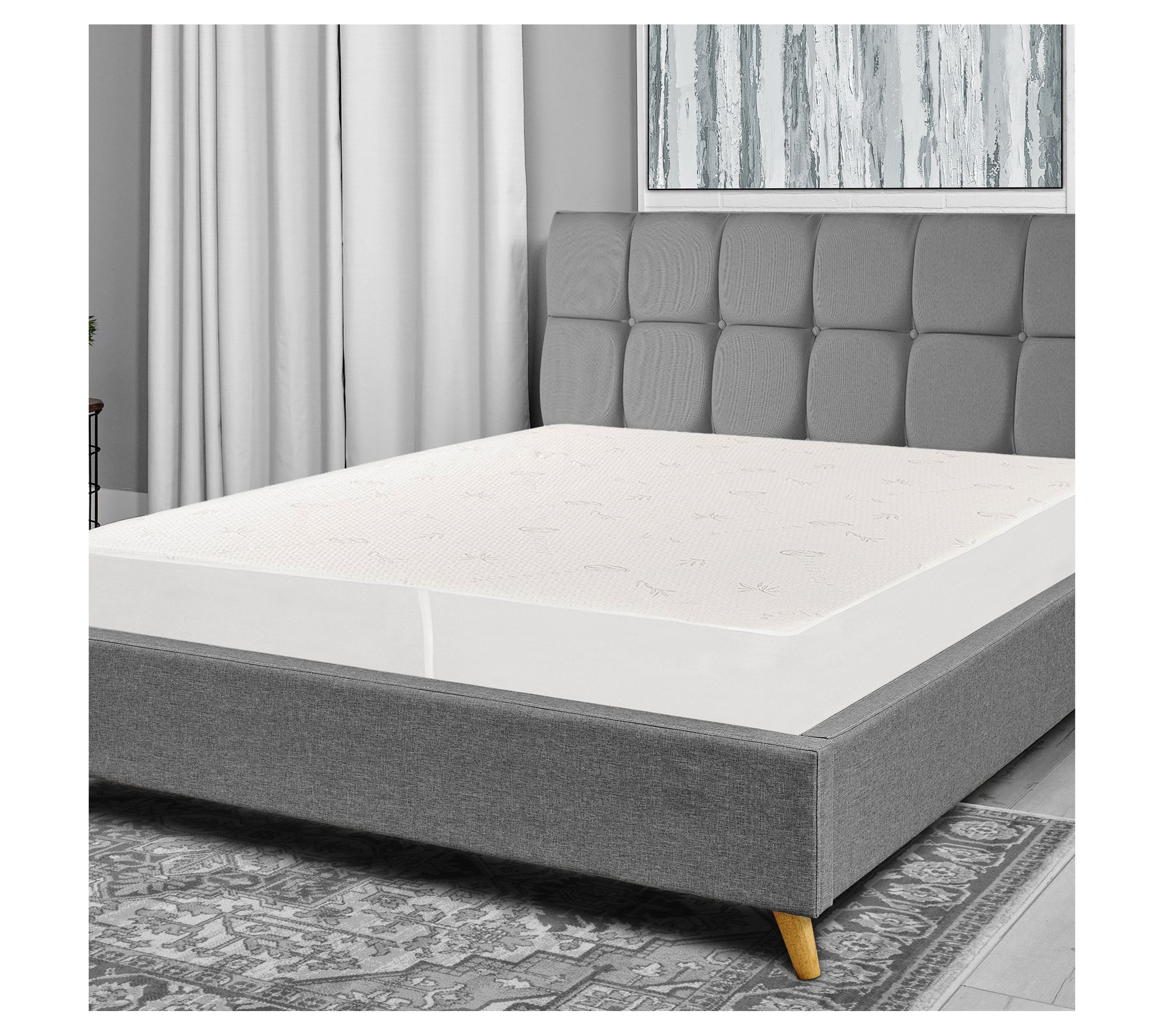 Full Size Bamboo Rayon Mattress Protector with Zipper - 100% Waterproof  Zippered Mattress Cover - Soft & Cooling Noiseless Bed Mattress Covers -  Top