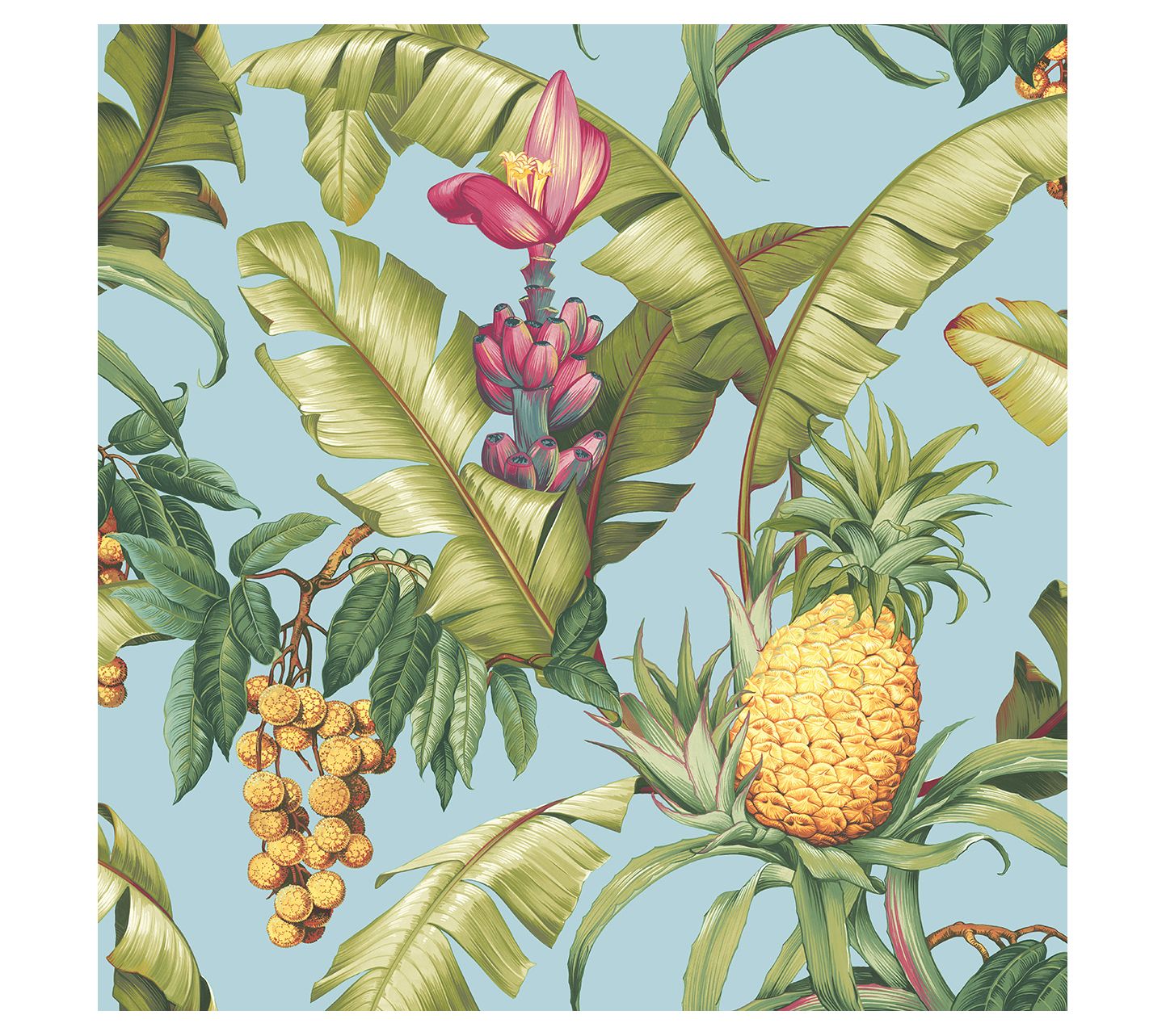 NextWall Pineapple Floral Peel-and-Stick Wallpaper
