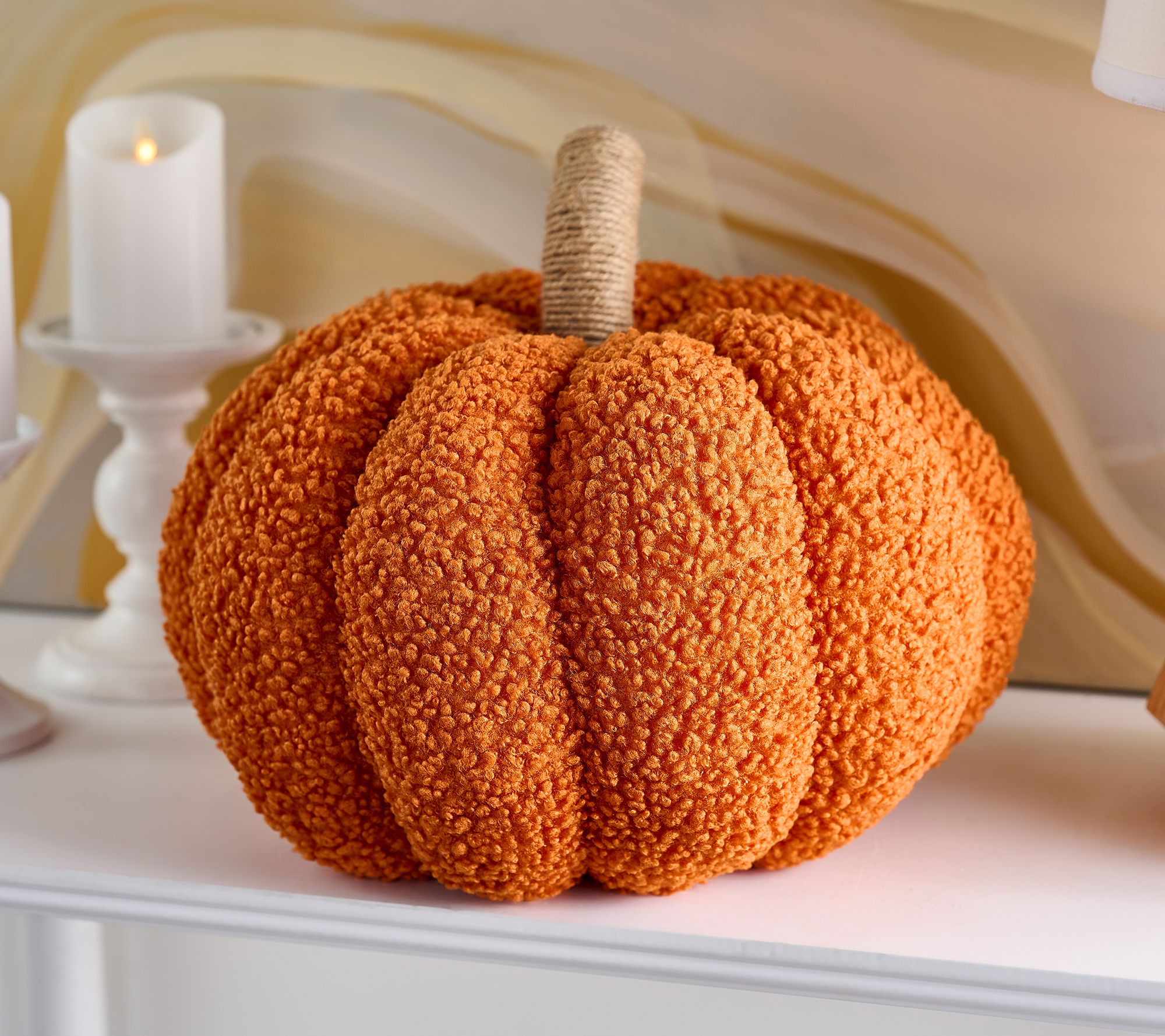 14" Cozy Fabric Plush Pumpkin Pillow by Valerie