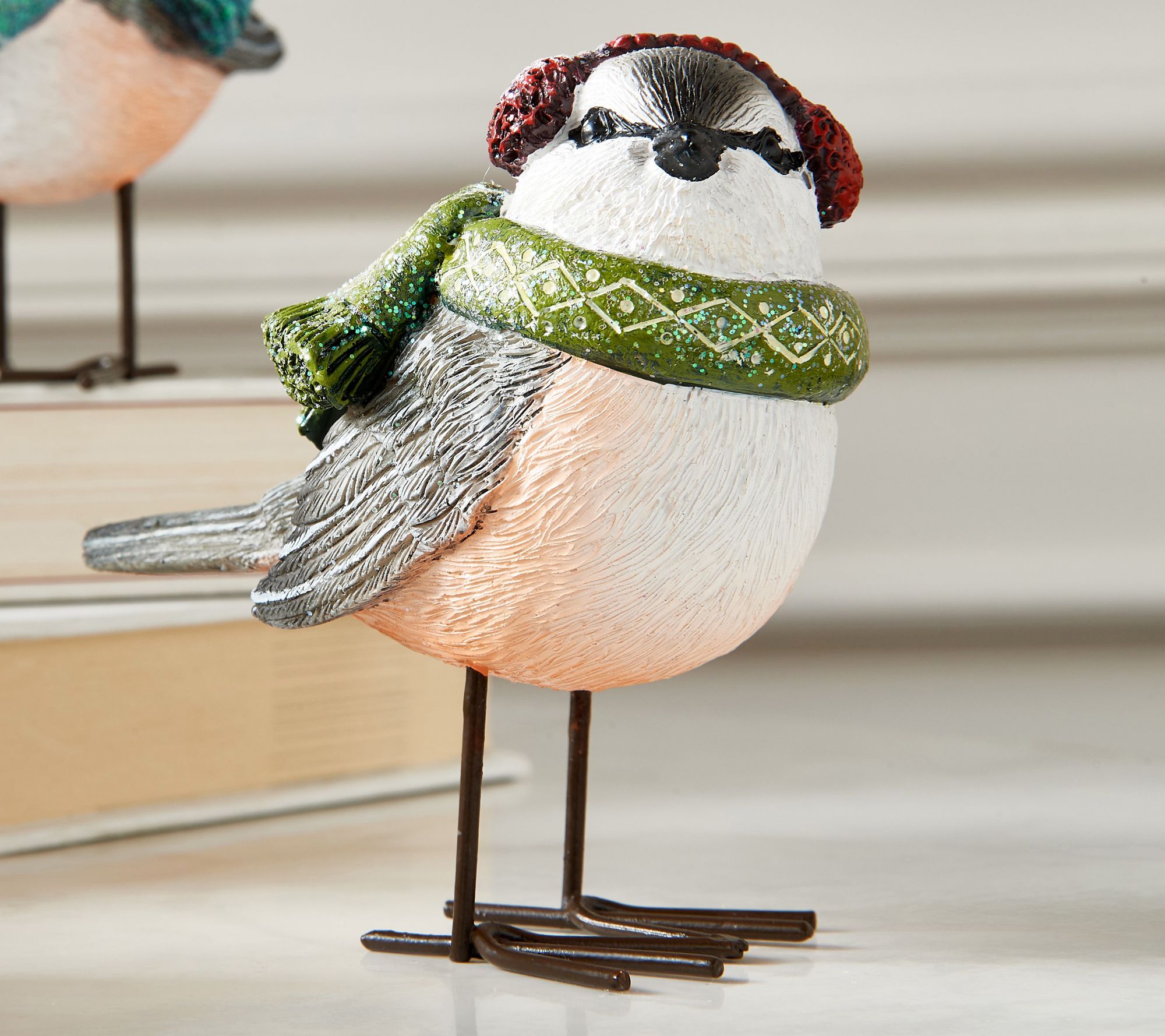 "As Is" 3Piece Birds with Glistening Scarves by Valerie