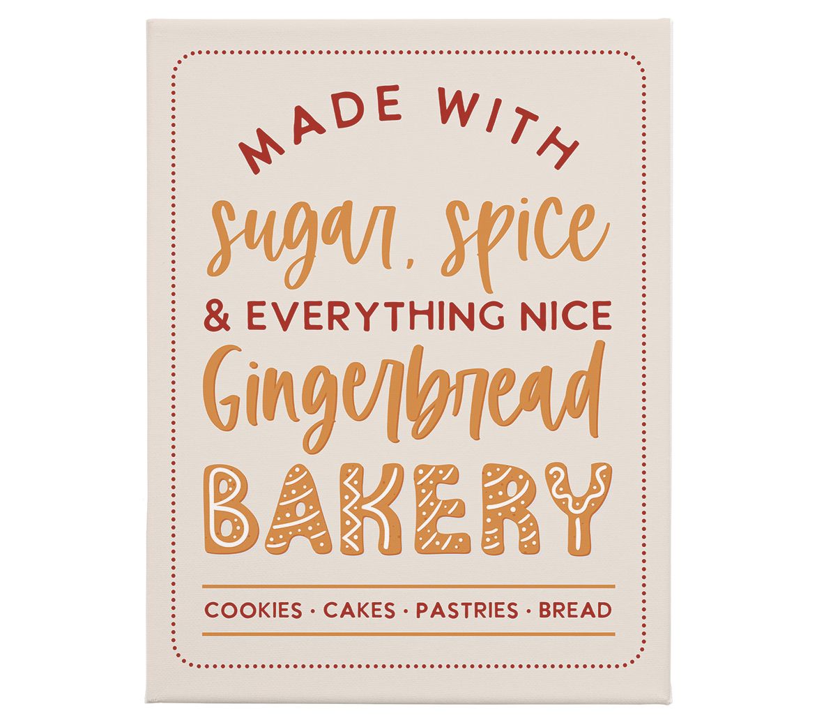 Sincere Surroundings 17" Gingerbread Bakery Wra pped Canvas