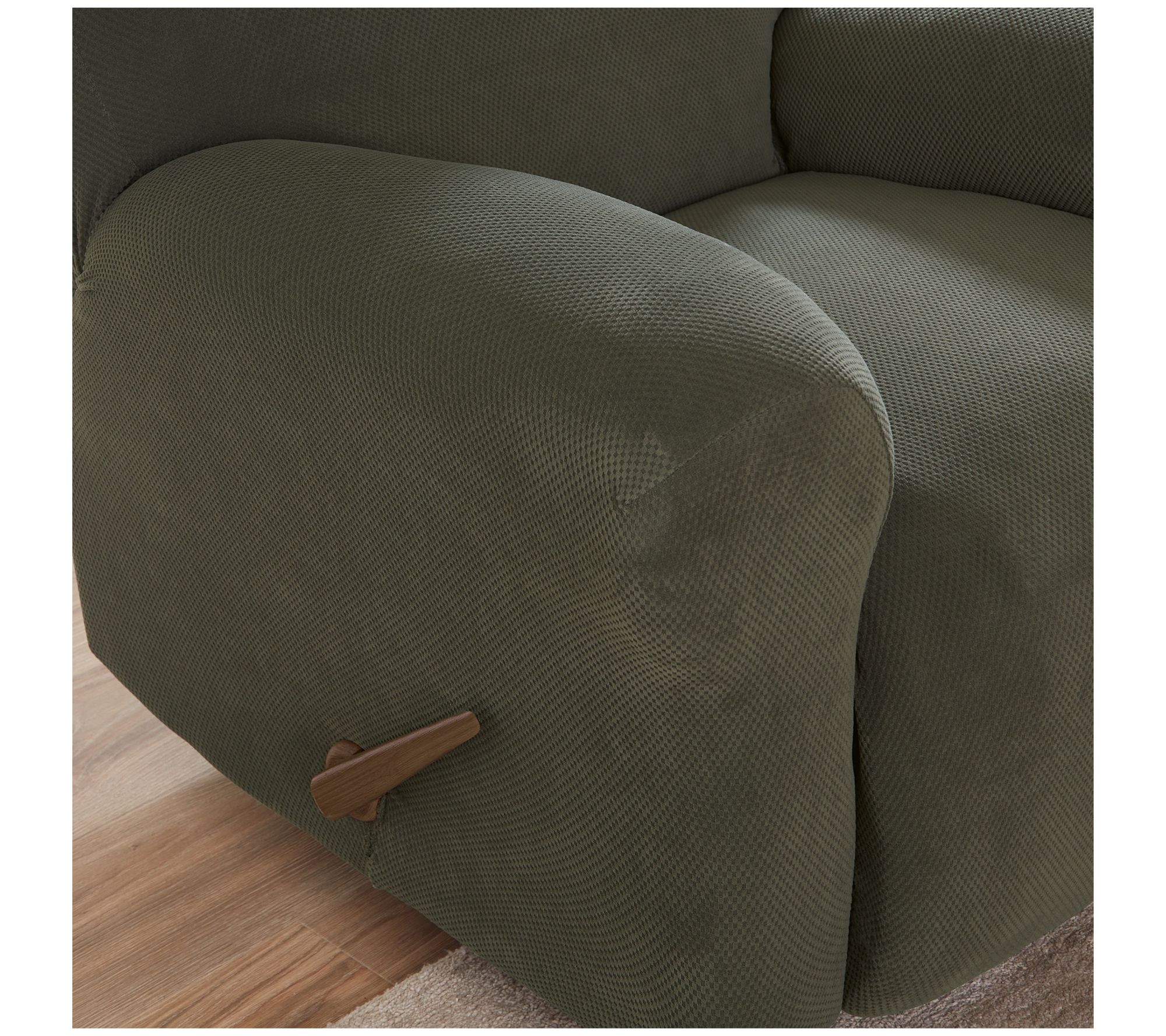 SureFit Stretch Pique Loveseat Slipcover, 2-Piece - Olive