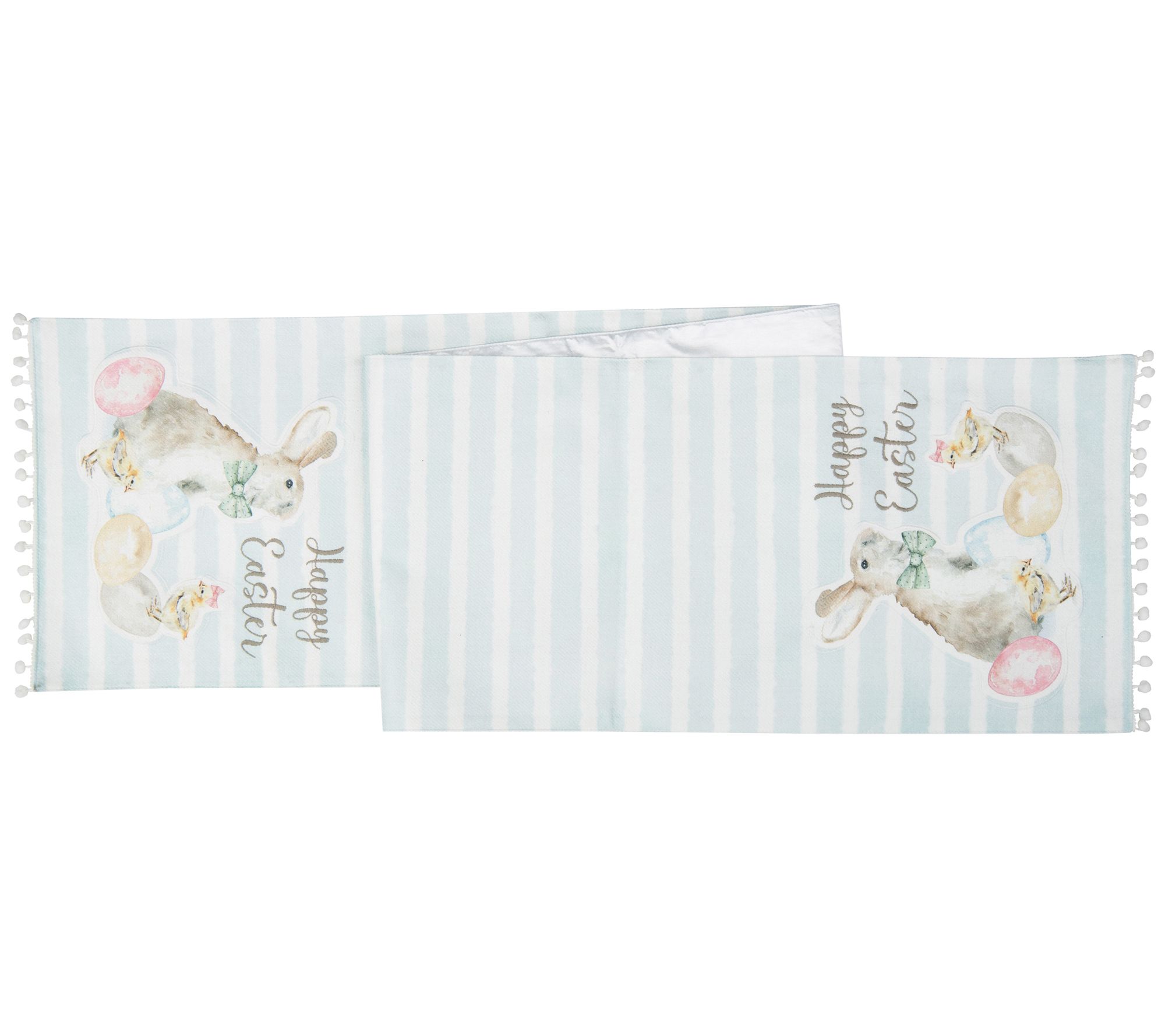 Happy Easter Blue Stripe Table Runnerby Valerie