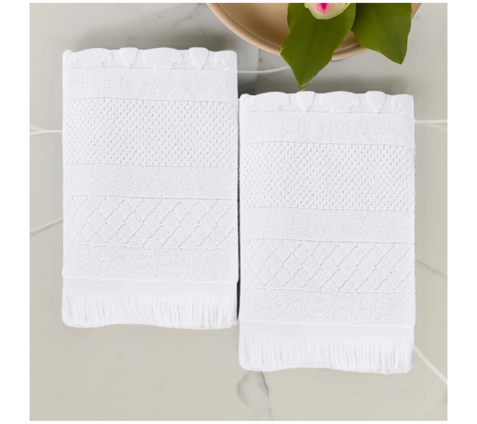 Superior Rolla Cotton Geometric Jacquard Bath Sheet Set of 2