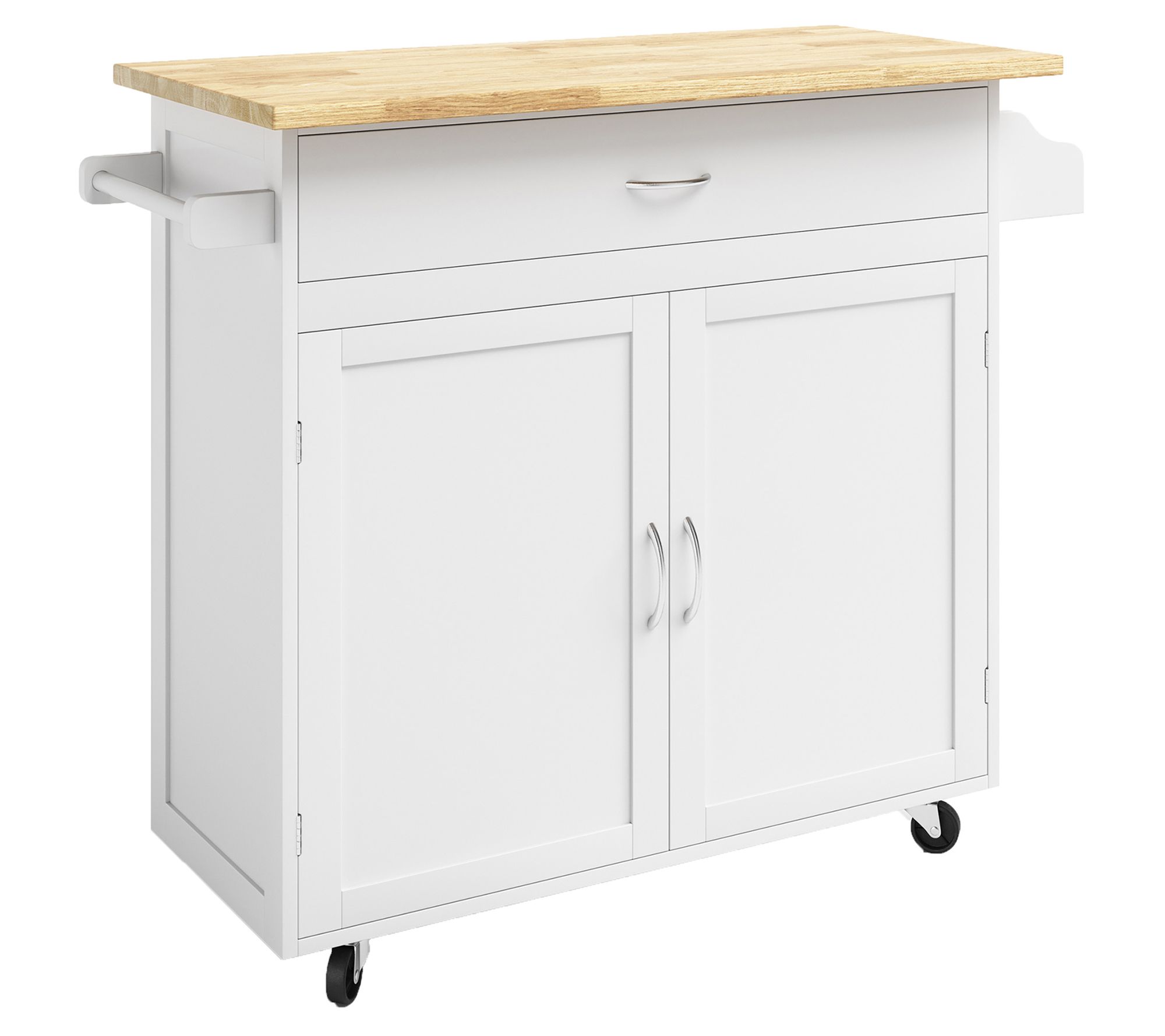 Lavish Home Kitchen Island with Spice Rack & Storage Cabinet - QVC.com