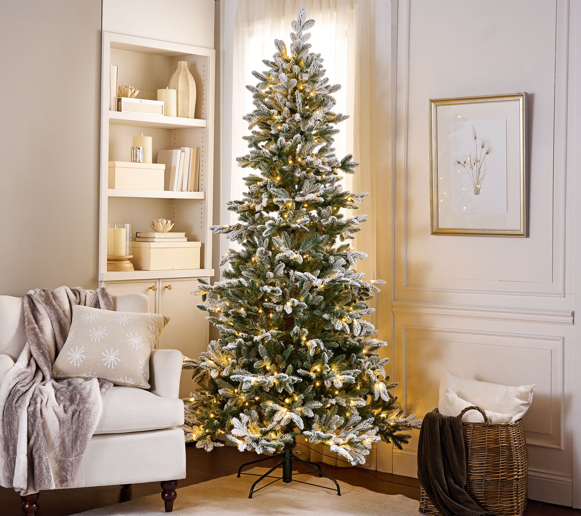 7' Twinkling Snow Kissed Spruce Tree by Valerie