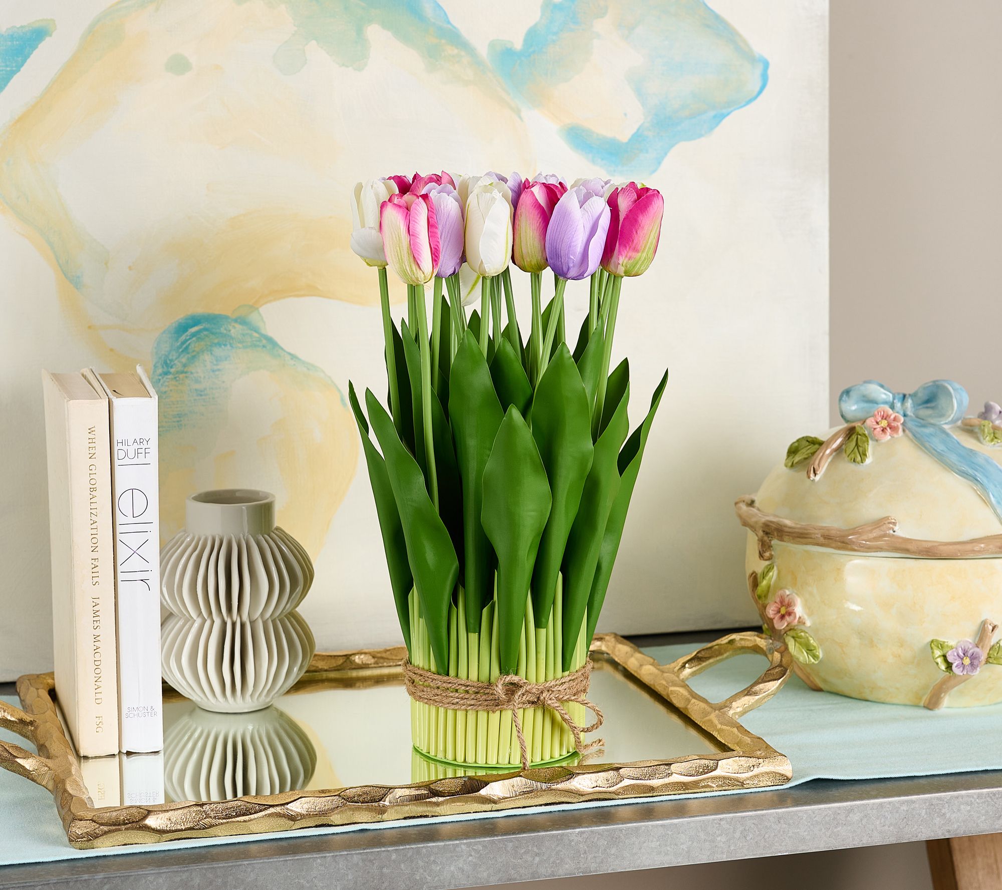 "As Is" 14.5" Multicolor Tulip Bundle by Valerie
