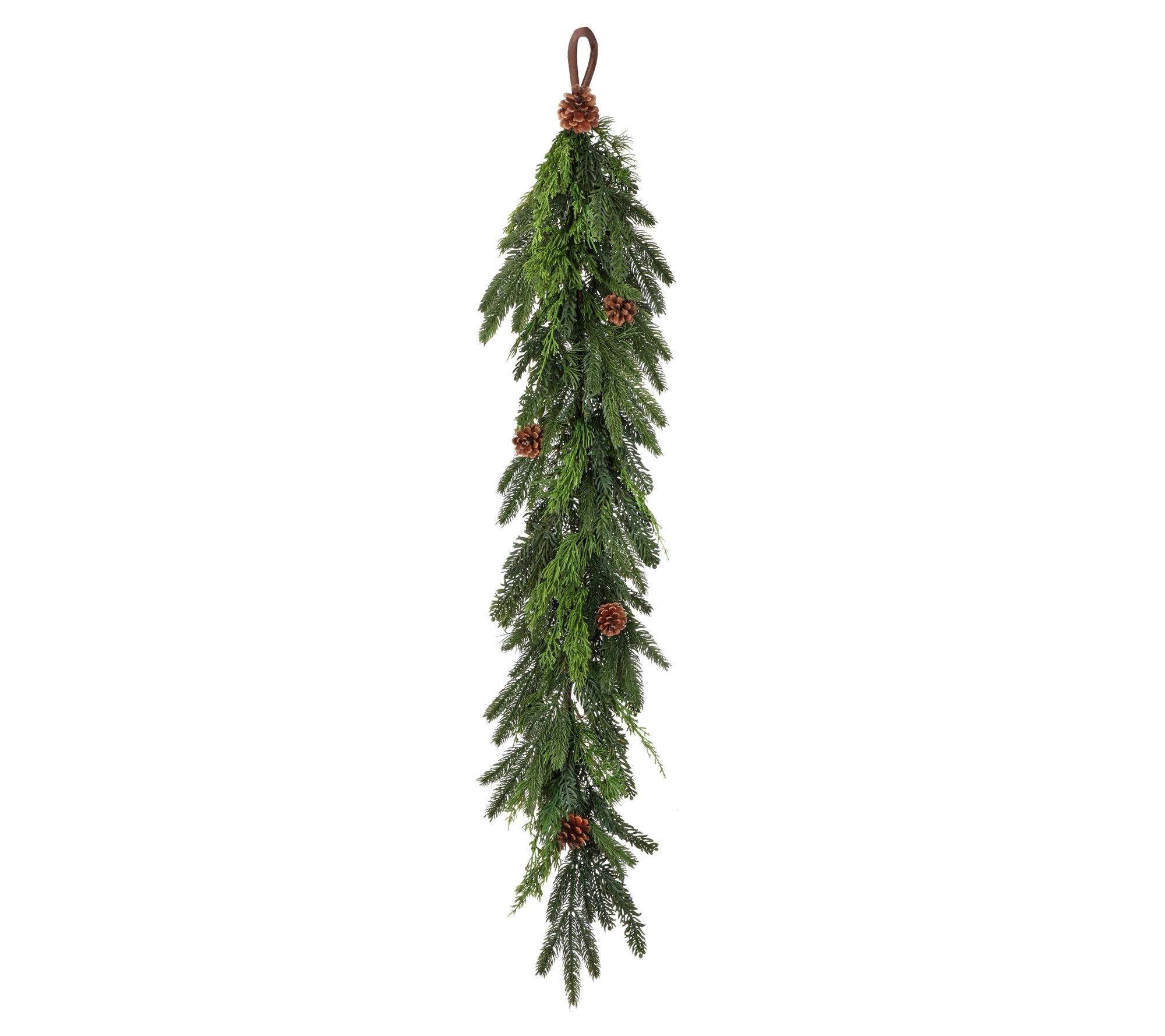 48" Cedar And Spruce Cone Garland by Valerie