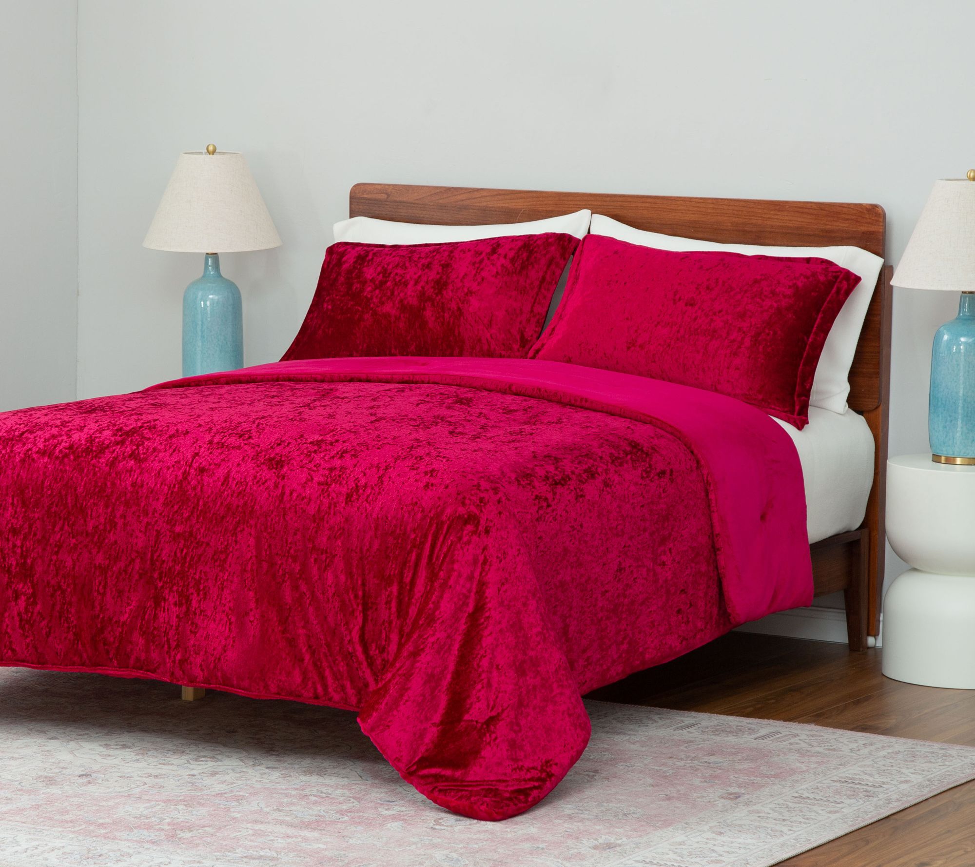 Berkshire Crushed Velvet Coverlet & Sham Set- King