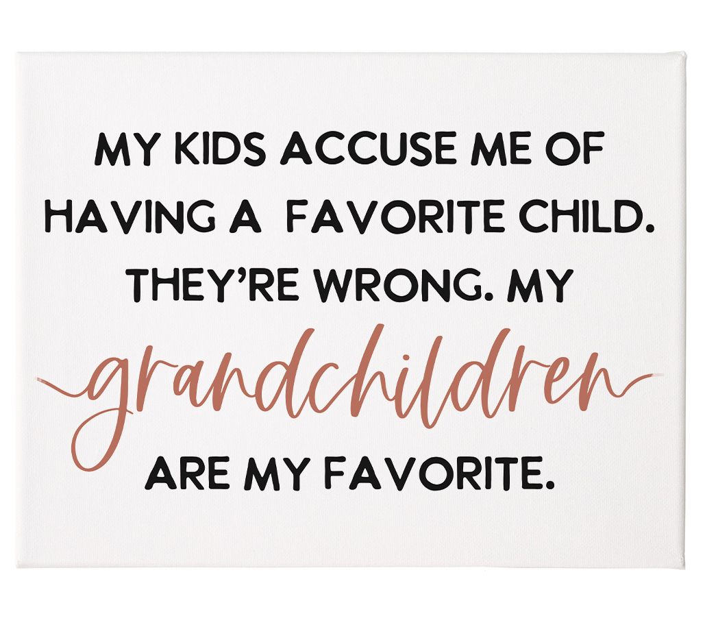 Sincere Surroundings 17" Grandchildren FavoriteWrapped Canvas