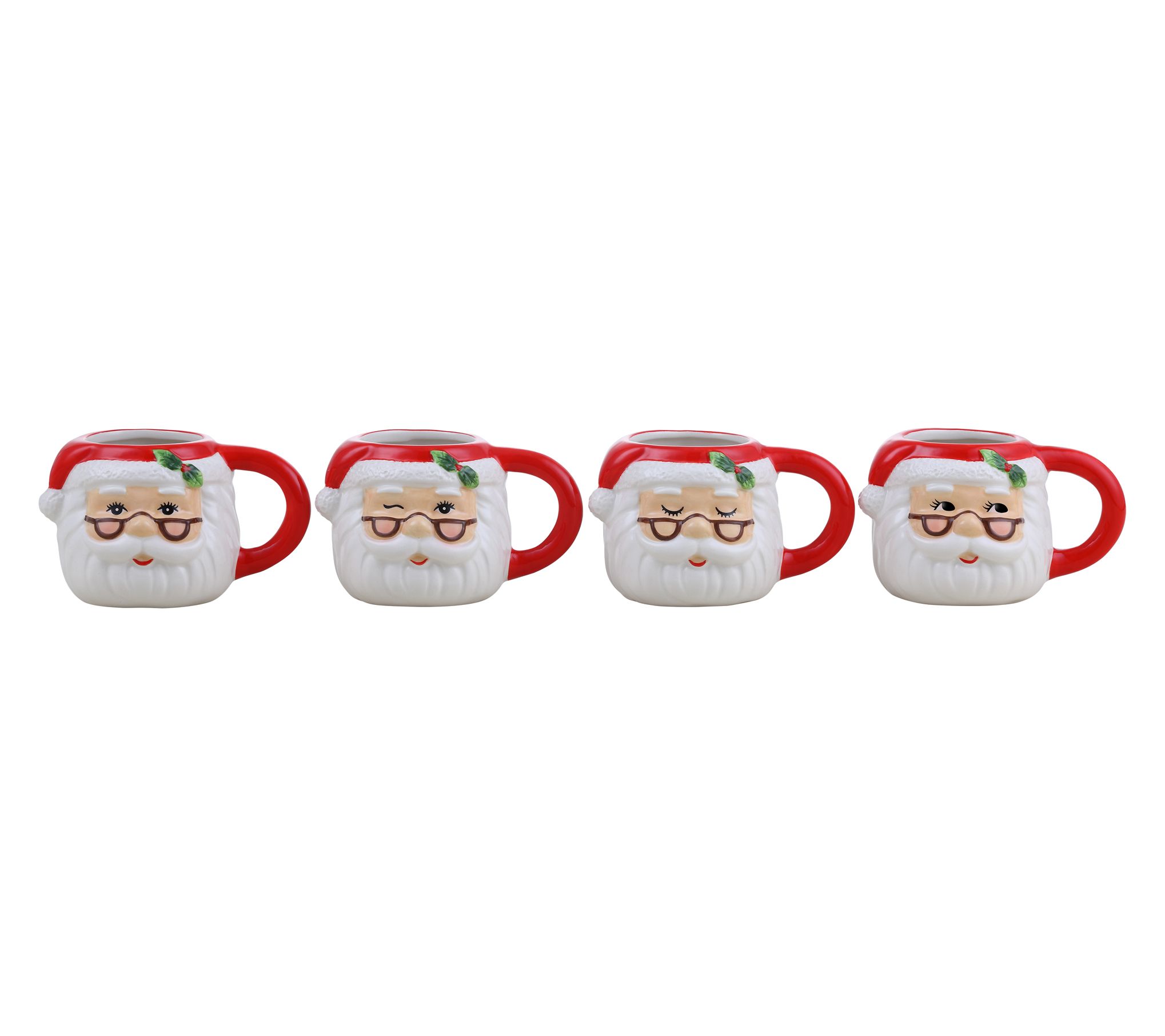 Mr. Christmas Set of 4 Espresso Mugs - Santa