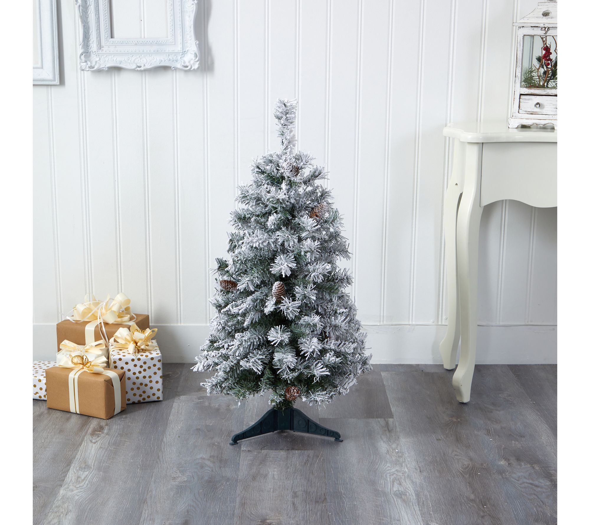 Nearly Natural 3' Flocked White River MountainPine Tree