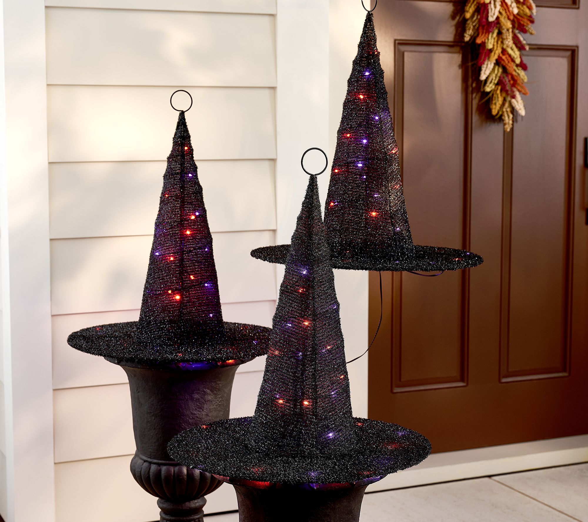 As Is Hay & Harvest In/Outdoor Hanging LED Witch Hats