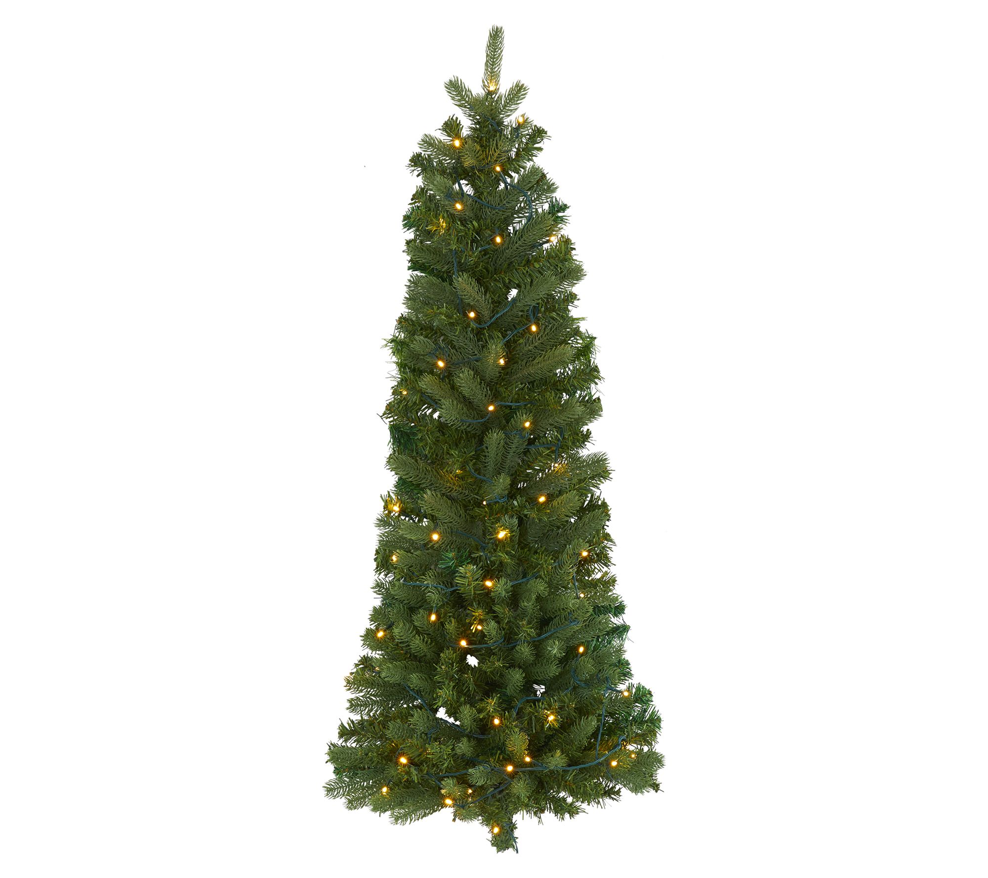 4' Flat Back Christmas Tree with 50 Lights by Nearly Natural