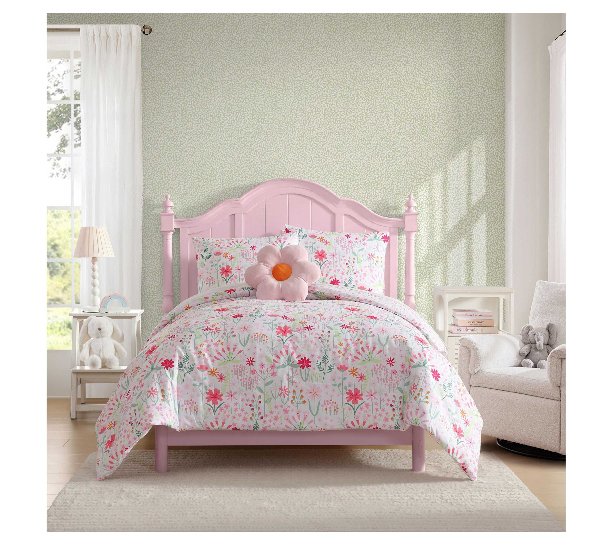 Laura Ashley Sunshine Flowers Twin Comforter Sham Set