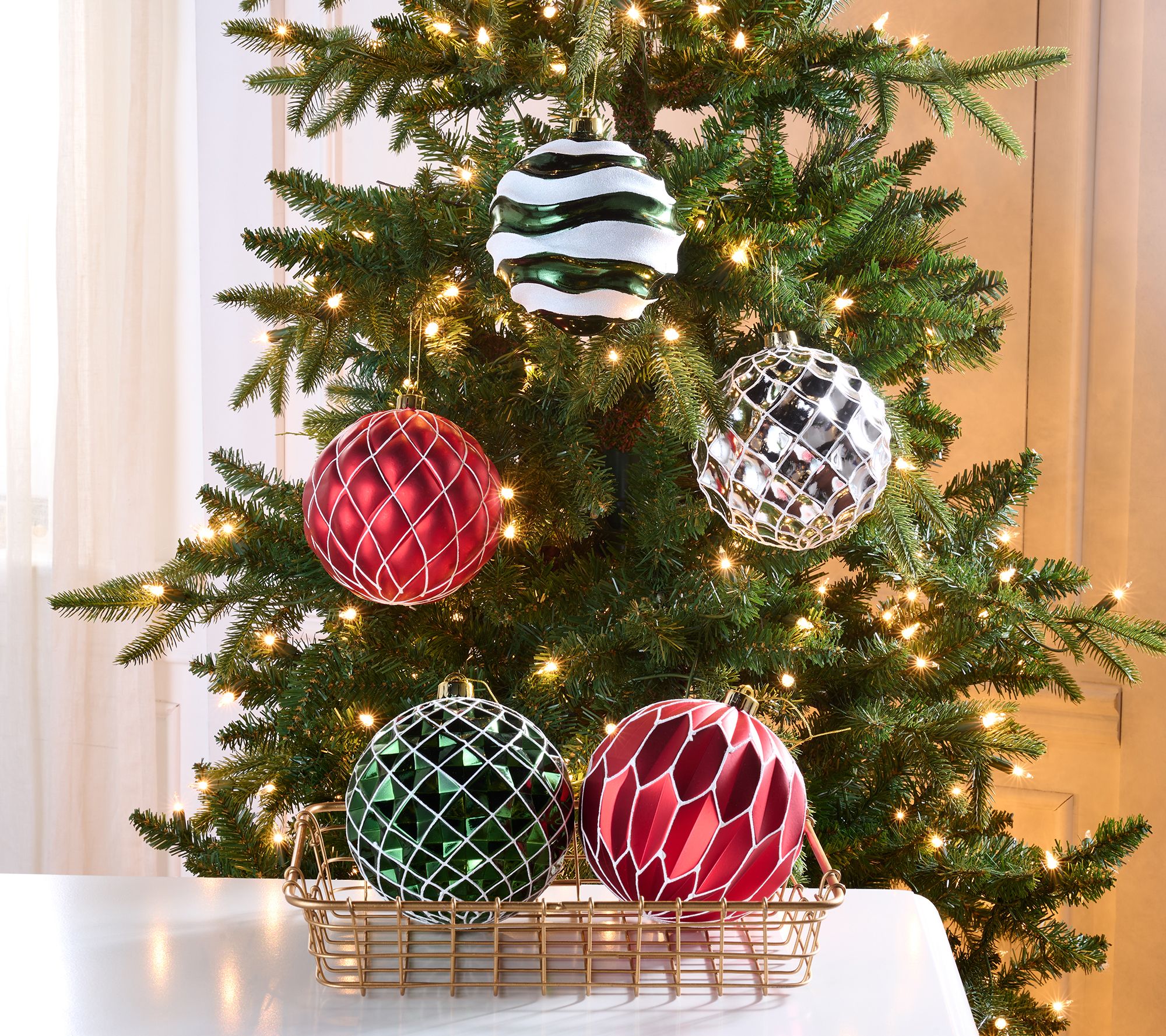 Kringle Express Set of 5 Oversized Shatterproof Ornaments
