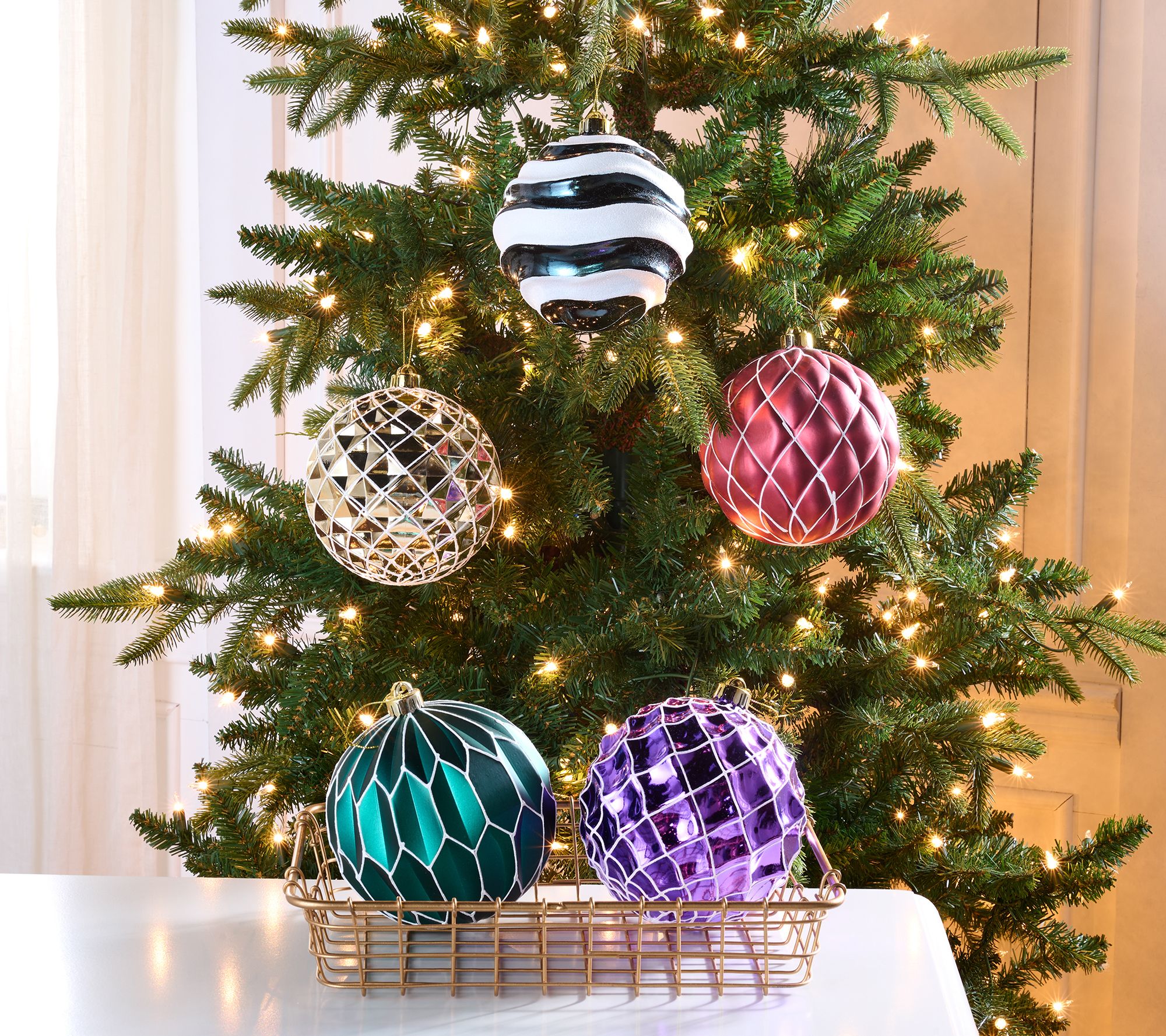Kringle Express Set of 5 Oversized Shatterproof Ornaments