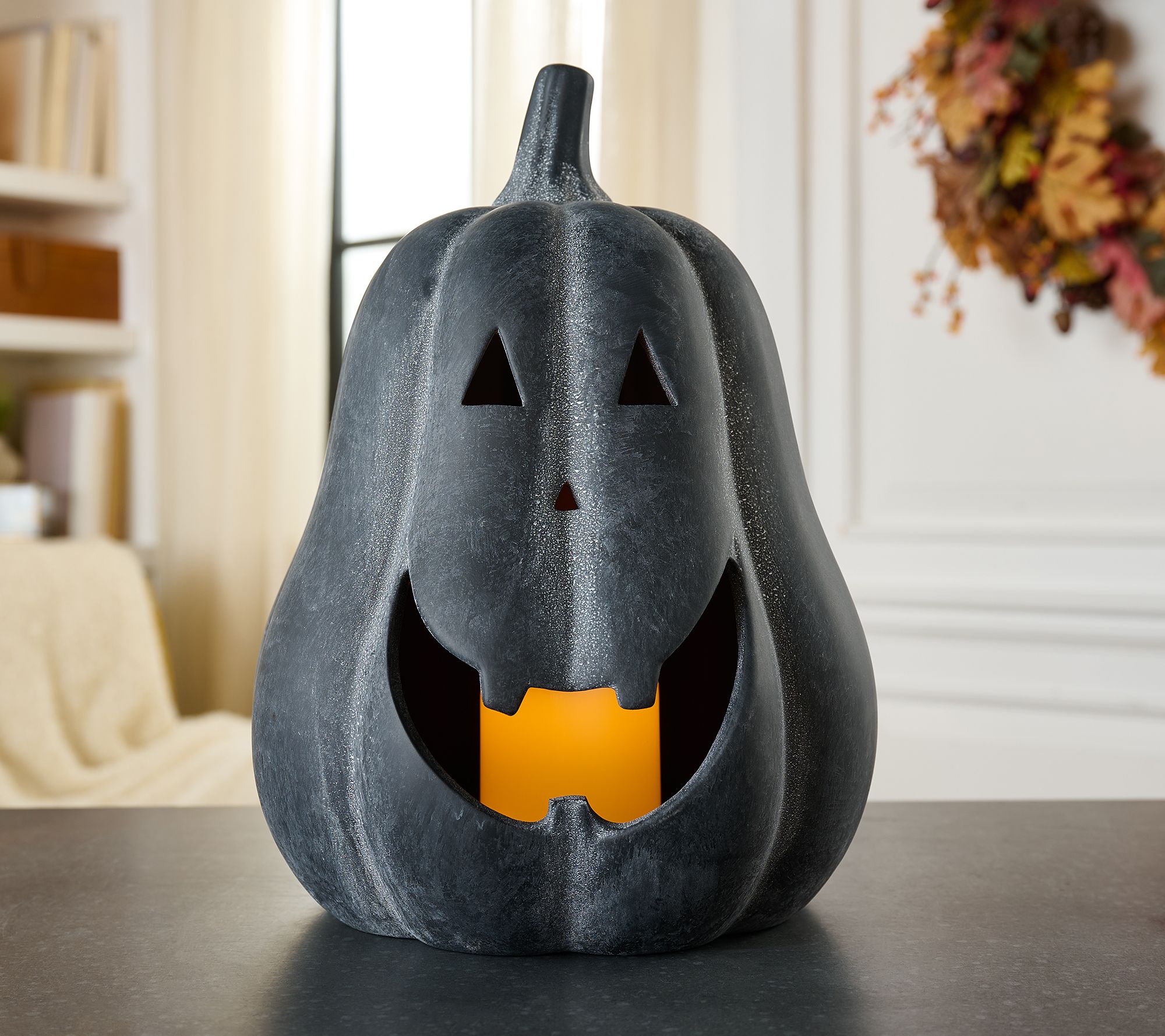 Home Reflections 14" In/Outdoor Lit Jack-O-Lantern