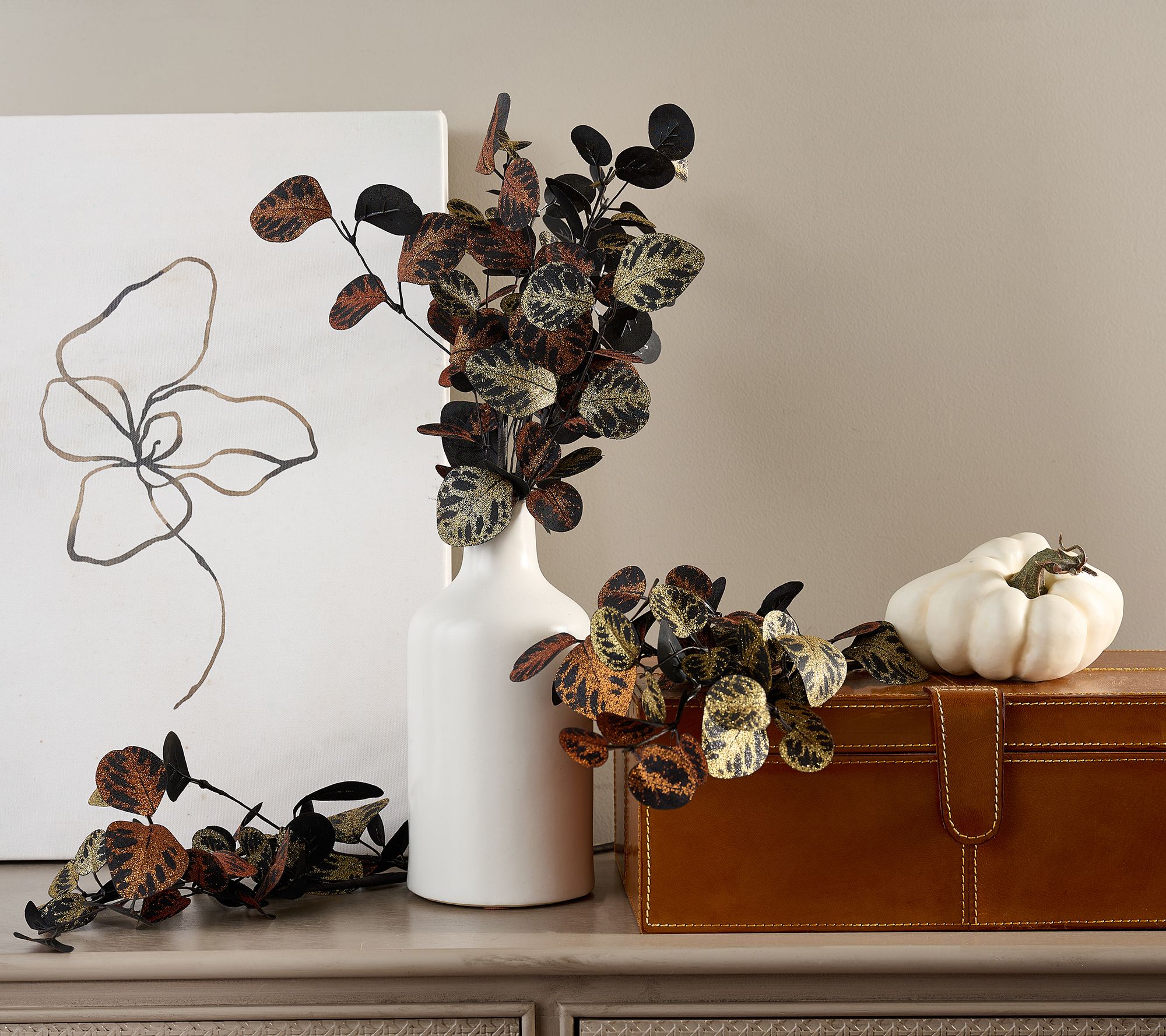 Set of 4 Harvest Eucalyptus Leaf Sprays by Valerie