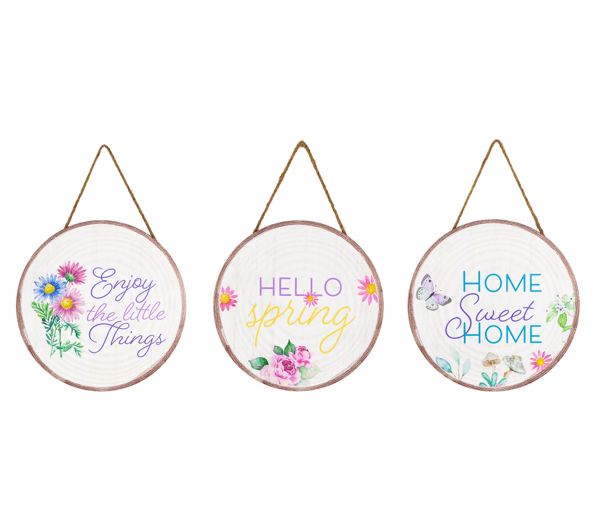 Northlight Floral Hanging Wall Signs - 9.75 -Set of 3