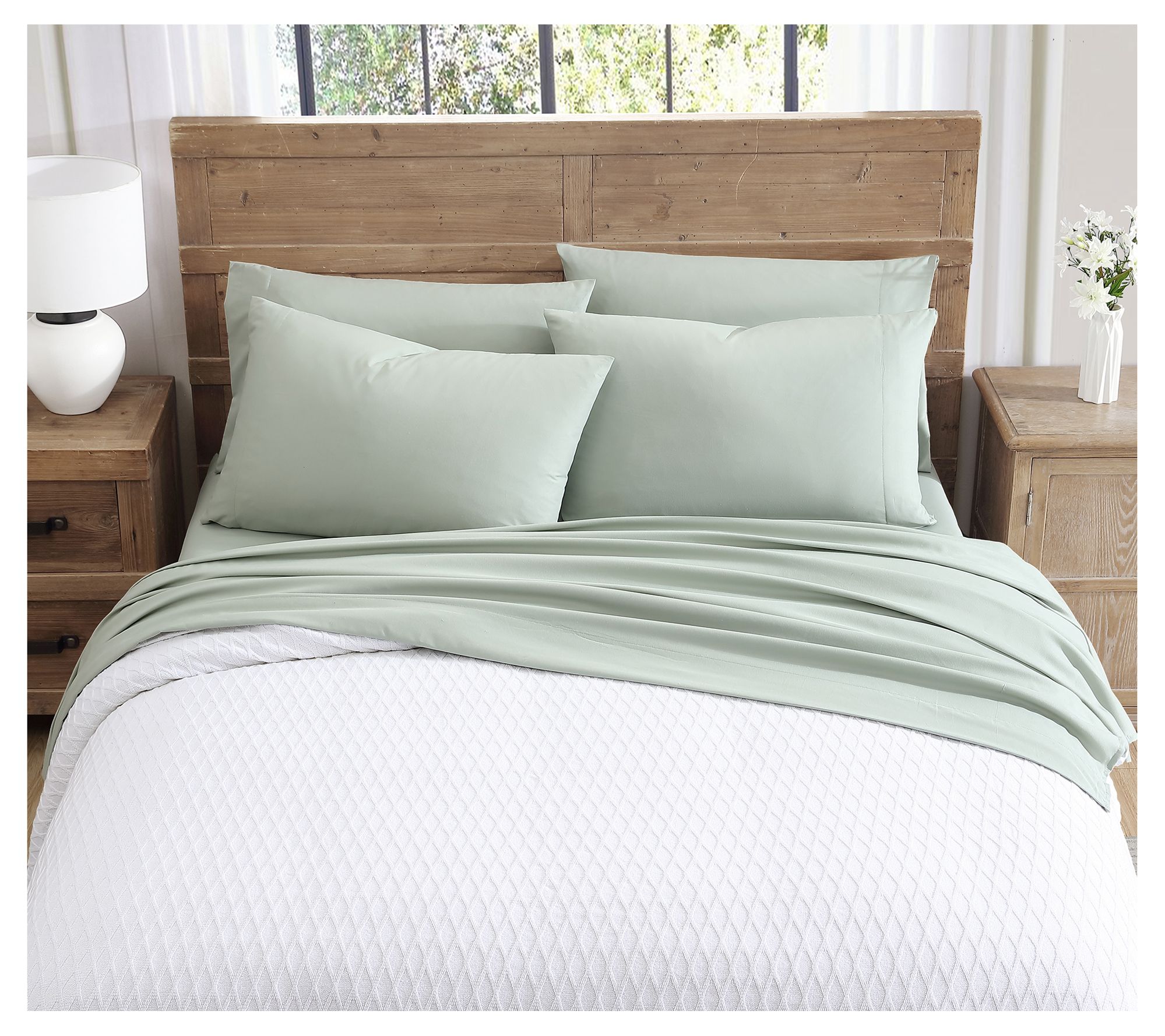 Tahari Home Solid Microfiber 6pc Sheet Set, King