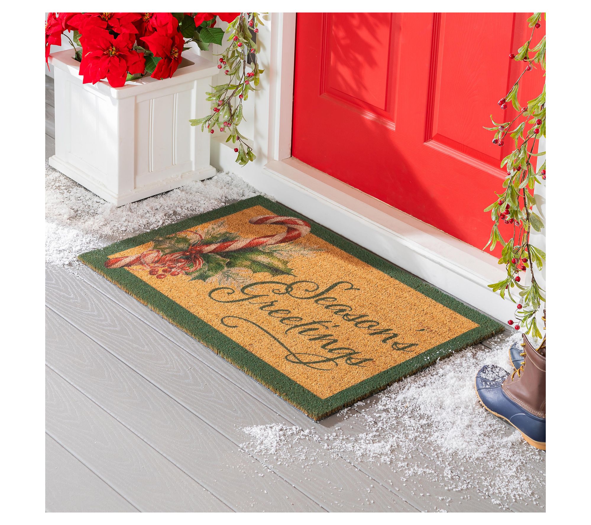 Evergreen 36"x24" Season's Greetings Coir DoorMat