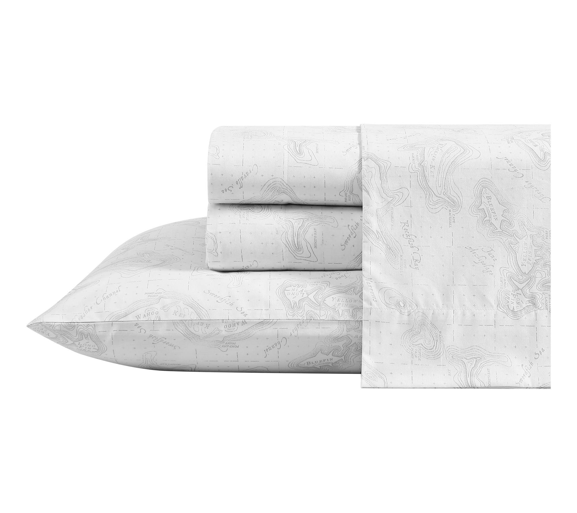 Eddie Bauer Fish Atoll Grey King Sheet Set