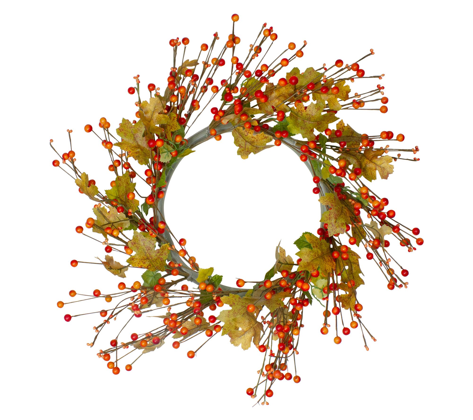 Northlight Berries and Leaves Harvest Wreath 22"