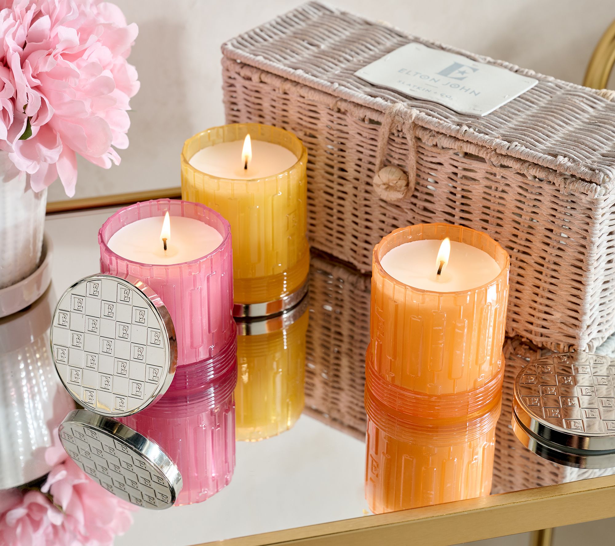  Elton John x Slatkin + Co. S/3 8oz Candles English Hamper