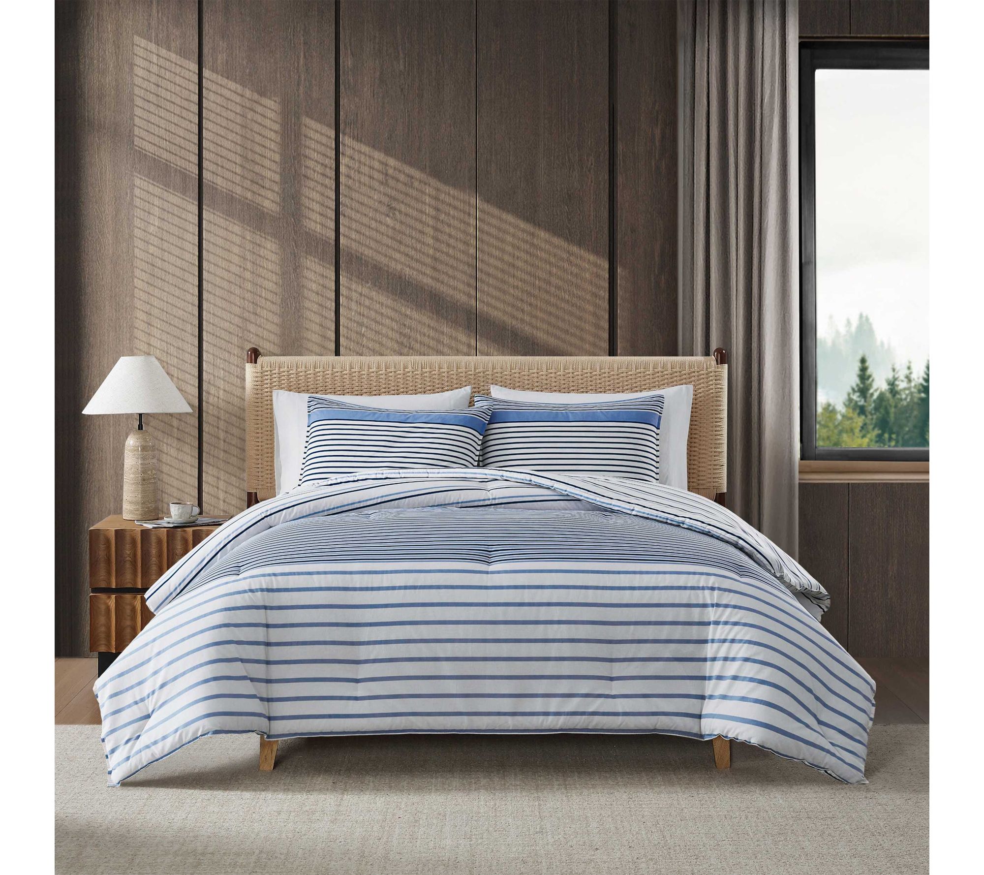 Eddie Bauer Cooper Stripe Blue Full/Queen Comforter Set