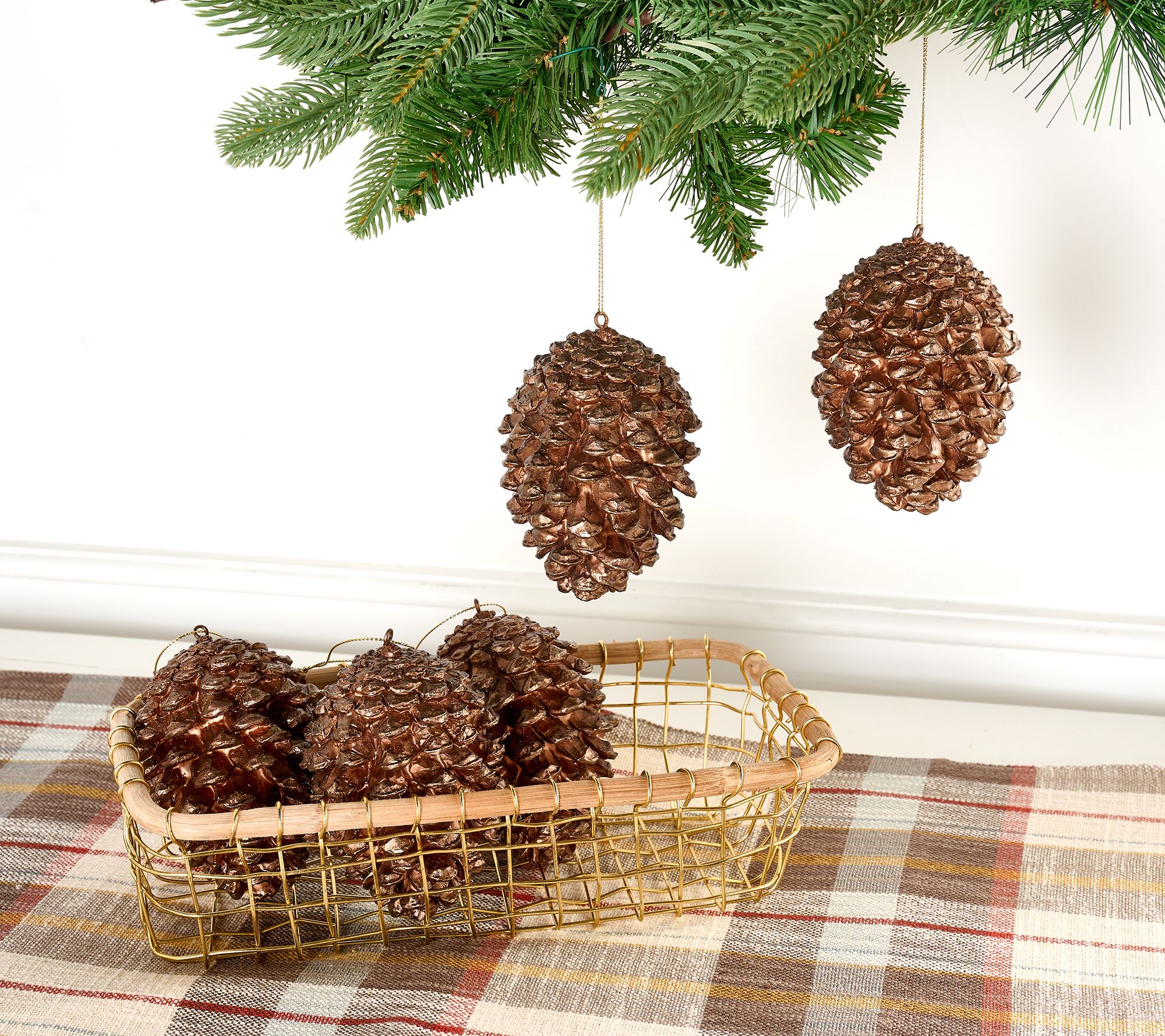 "As Is" Set of 5 Resin Pinecones by Valerie