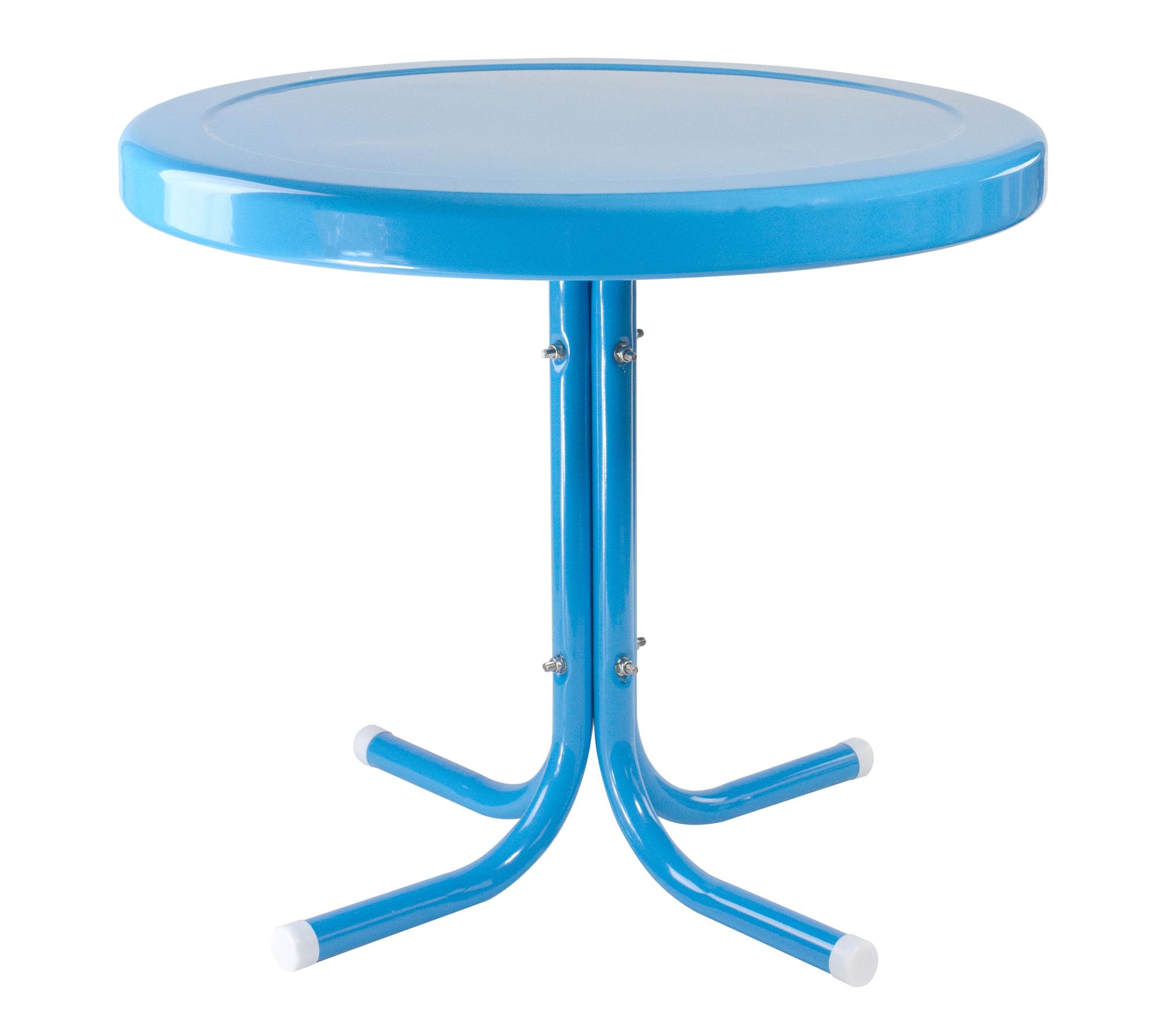 Northlight 22" Round Retro Steel Tulip Turquoise Side Table