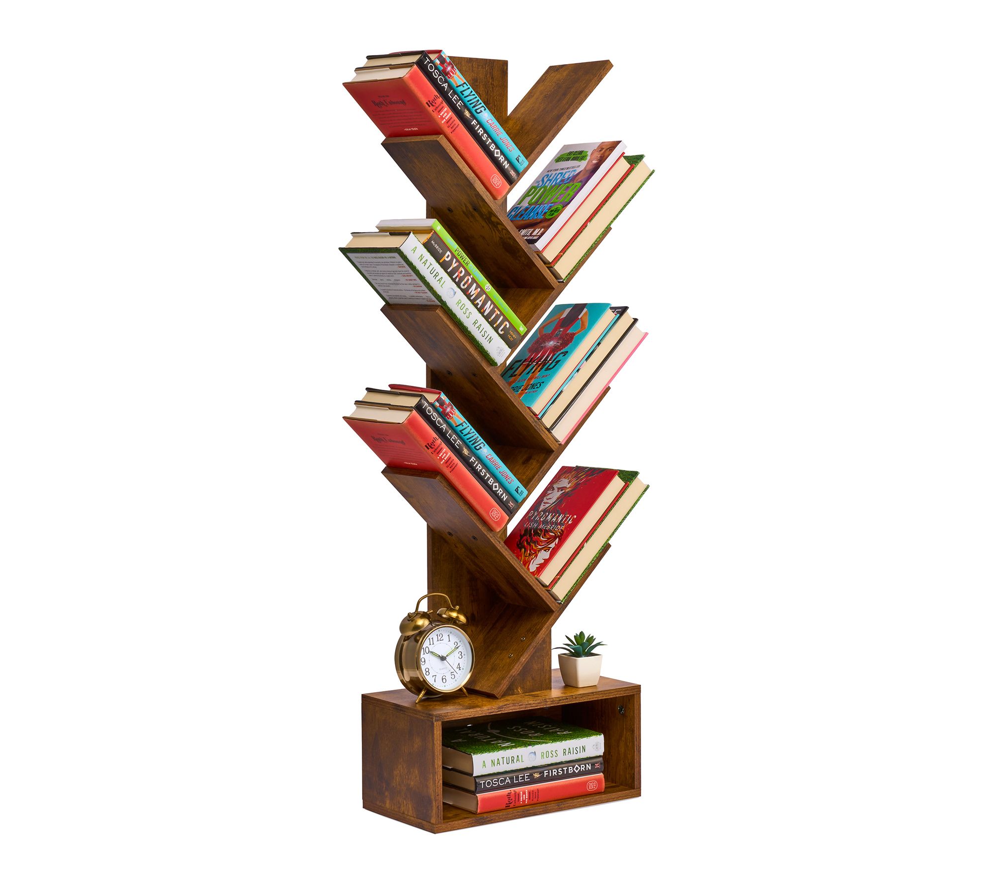 Sorbus 7 Tier Tree Bookshelf with Storage