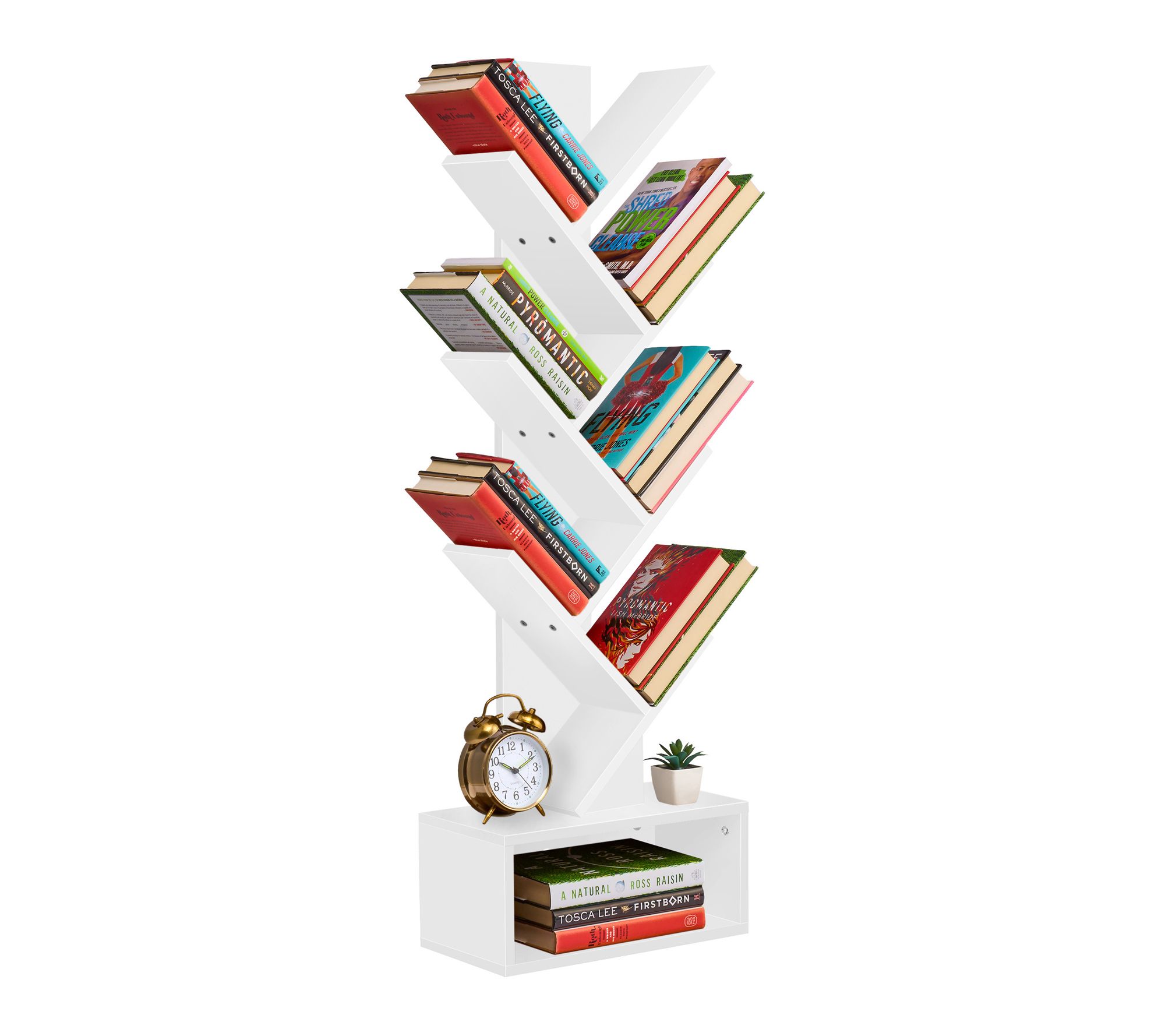 Sorbus 7 Tier Tree Bookshelf with Storage