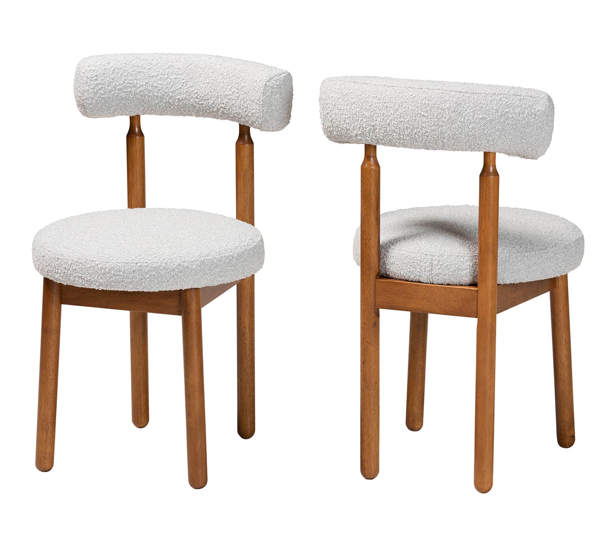 Baxton Studio Edric Fabric and Wood Dining Chair Set of 2
