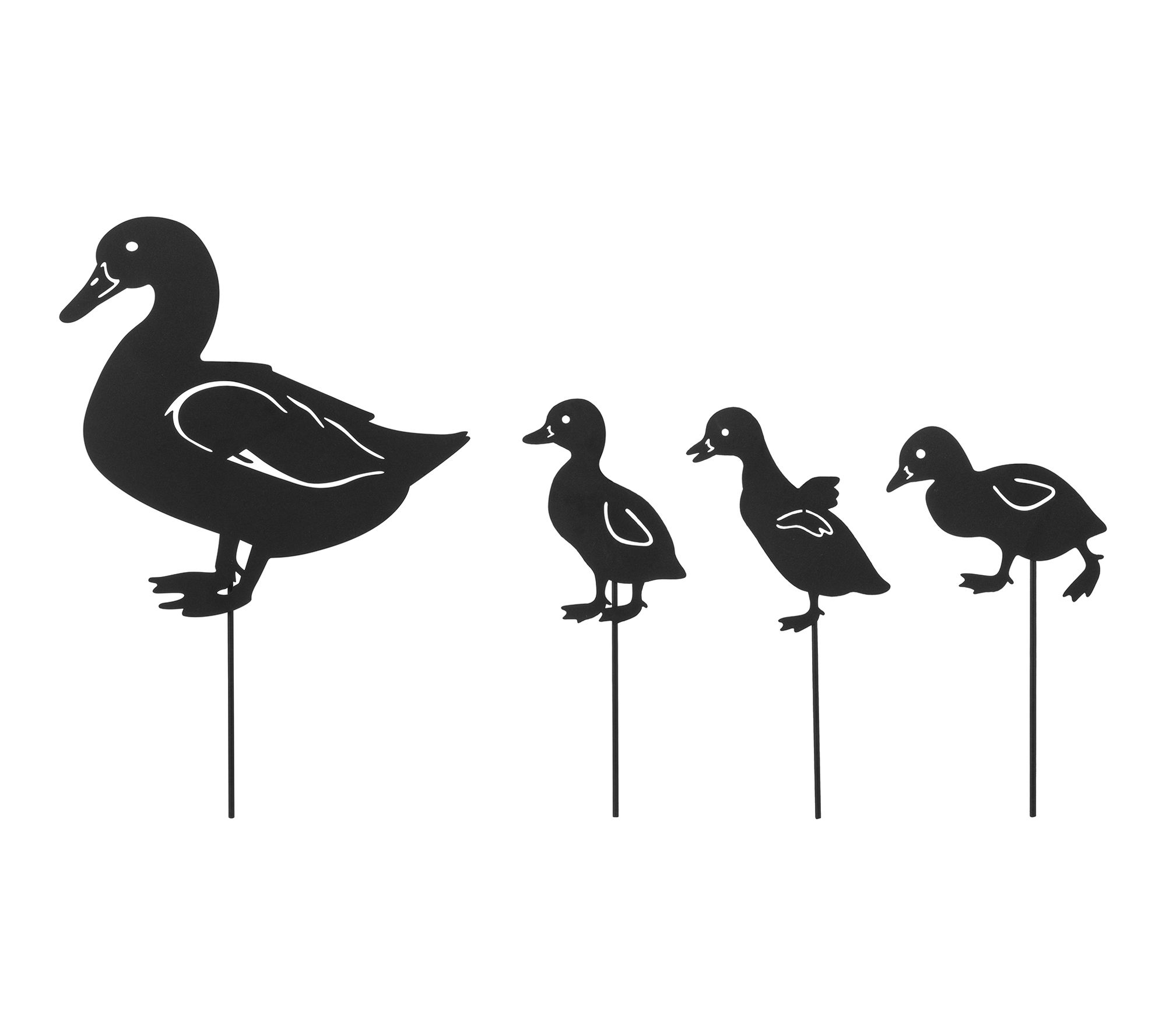 Glitzhome 18"H 2-in-1 S/4 Black Metal Duck Silhouette Pick